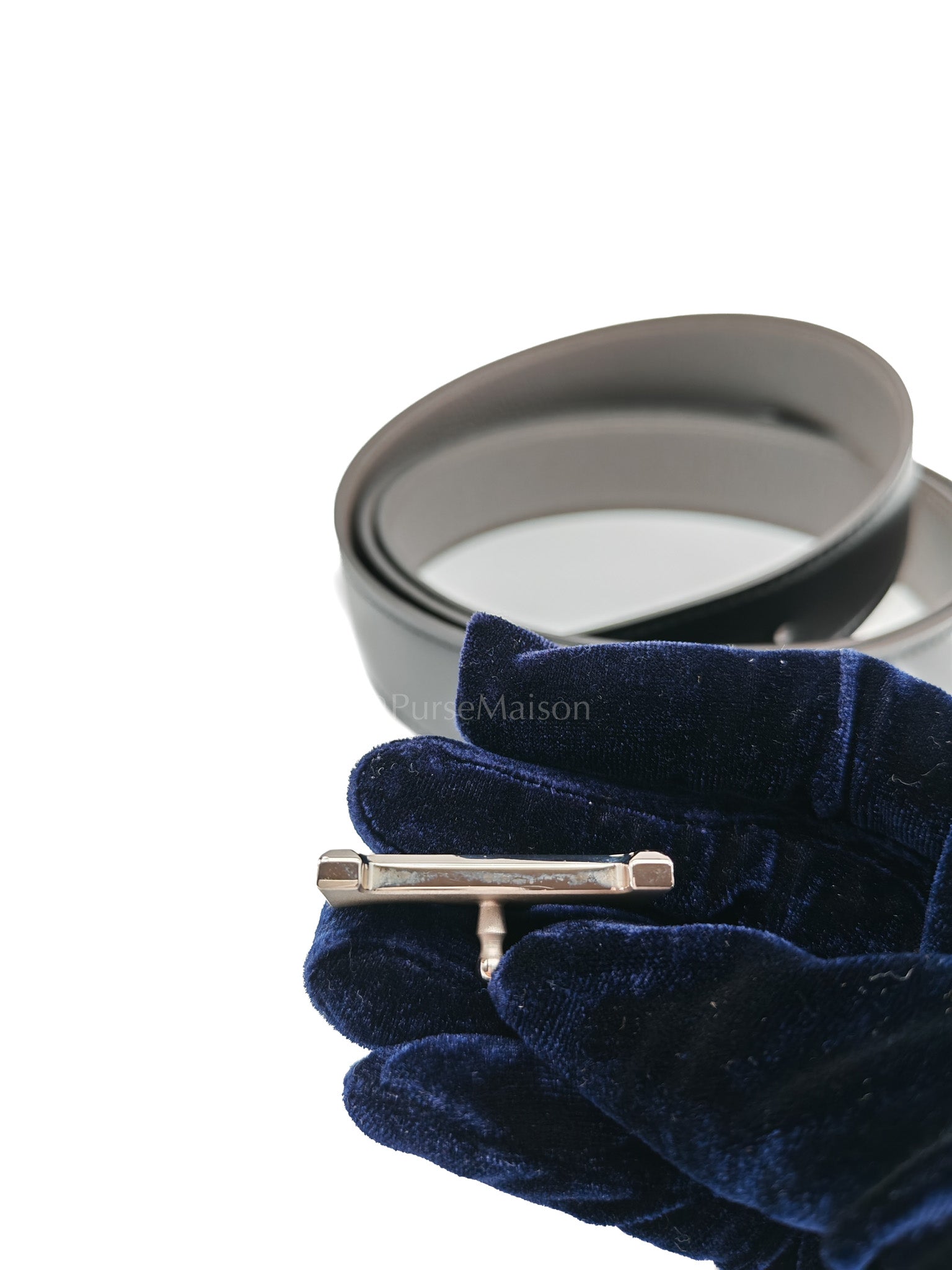 H Buckle Reversible Belt Black Swift & Togo Leather in Palladium Hardware Stamp A(2017) Size 120cm | Purse Maison Luxury Bags Shop