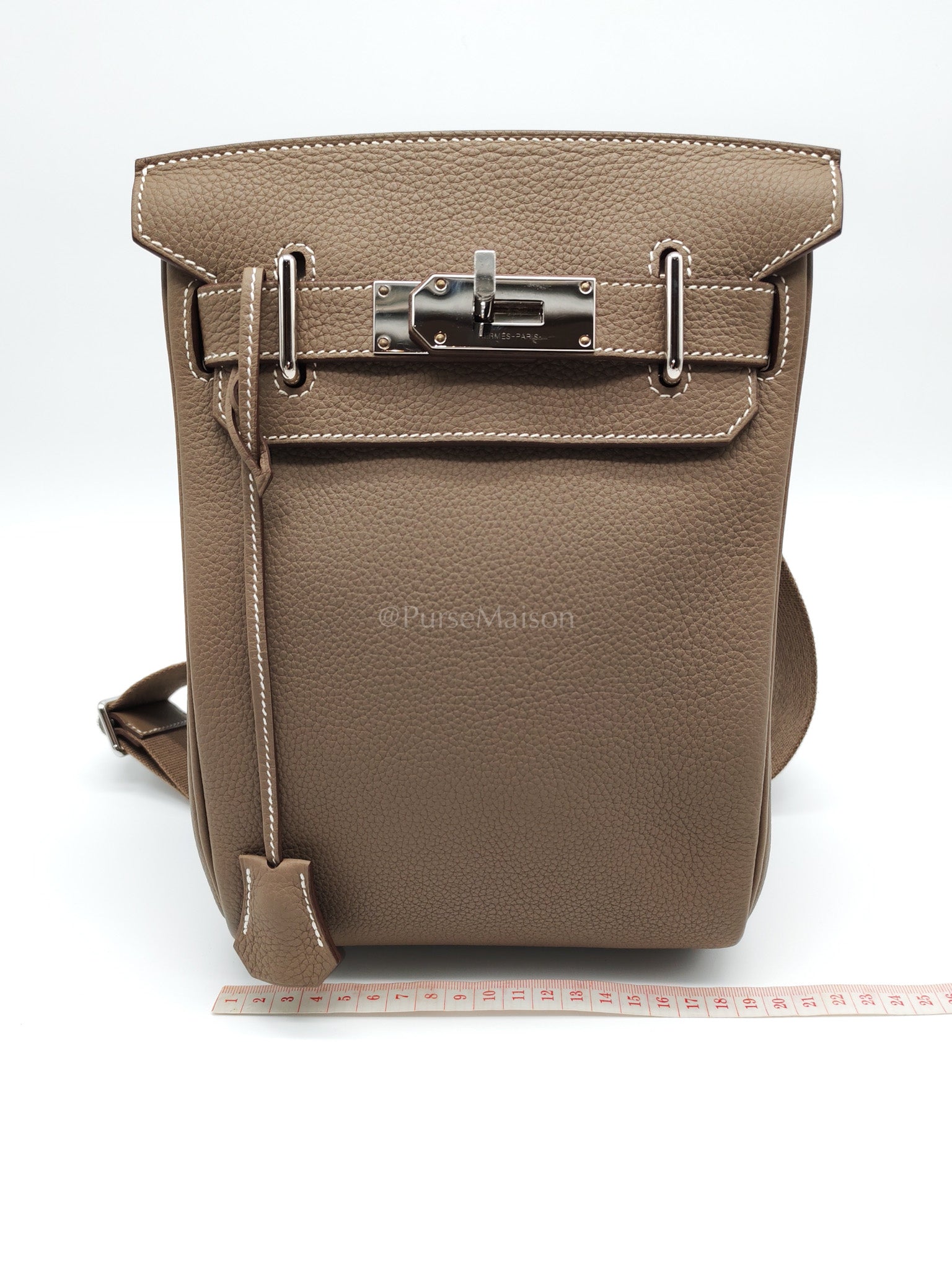 Hac a Dos in Etoupe Togo Leather Palladium Hardware Stamp W(2024) | Purse Maison Luxury Bags Shop