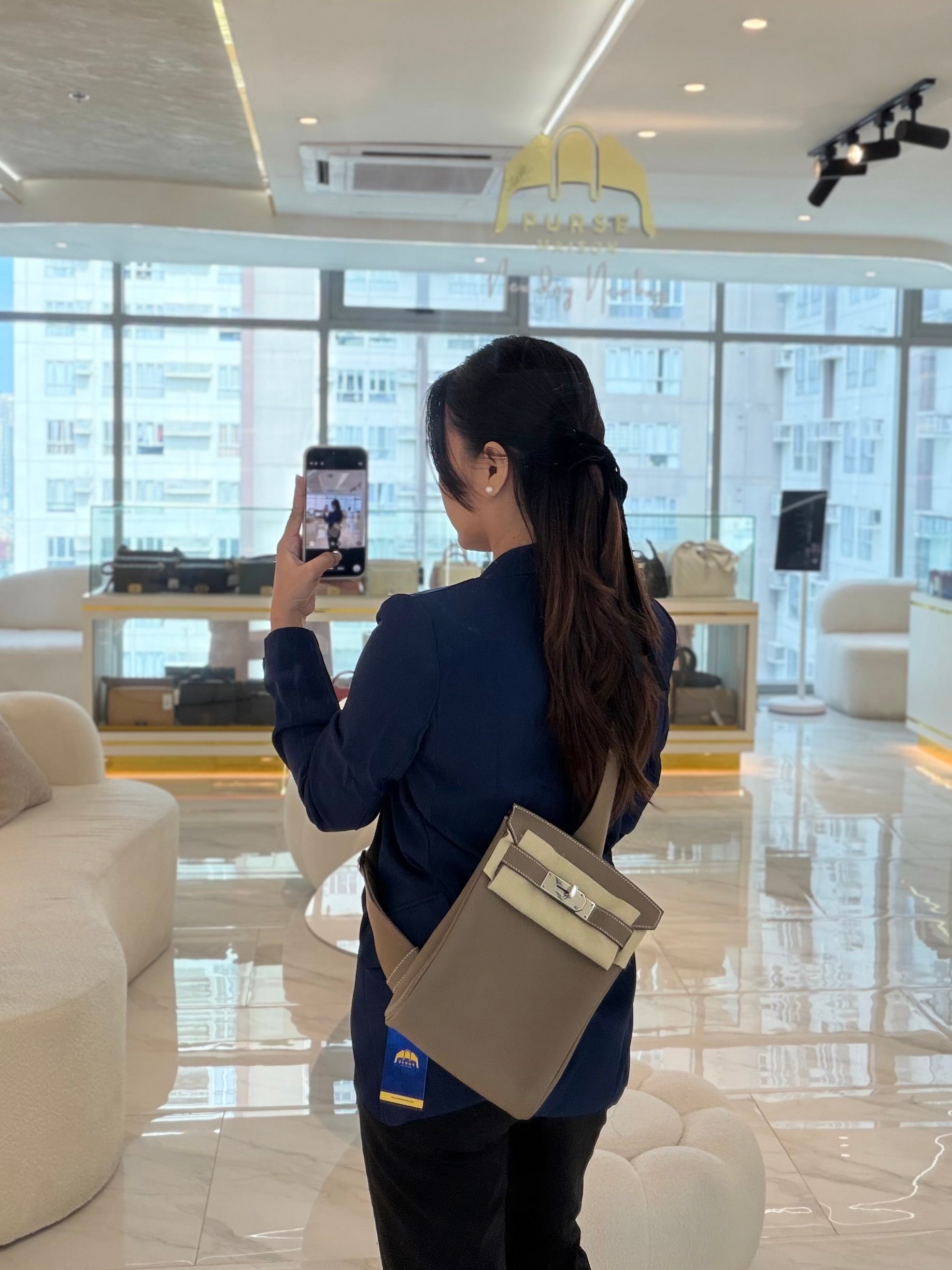 Hac a Dos in Etoupe Togo Leather Palladium Hardware Stamp W(2024) | Purse Maison Luxury Bags Shop