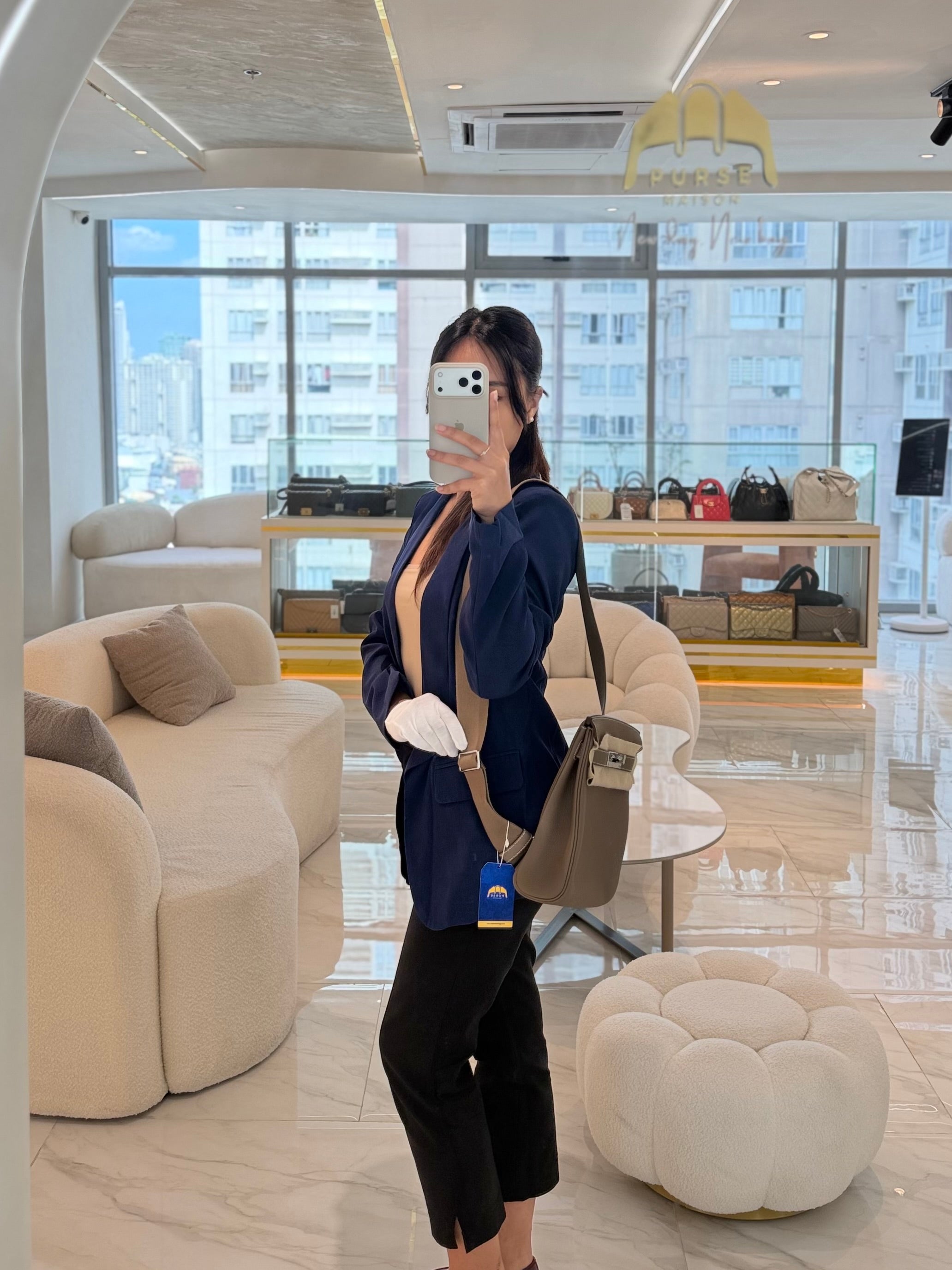 Hac a Dos in Etoupe Togo Leather Palladium Hardware Stamp W(2024) | Purse Maison Luxury Bags Shop