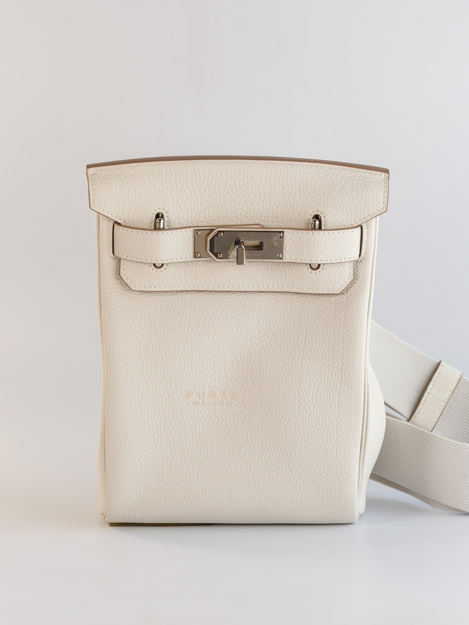 Hac A Dos PM Veau Togo Gris Pale Palladium Hardware Stamp B (2023) | Purse Maison Luxury Bags Shop