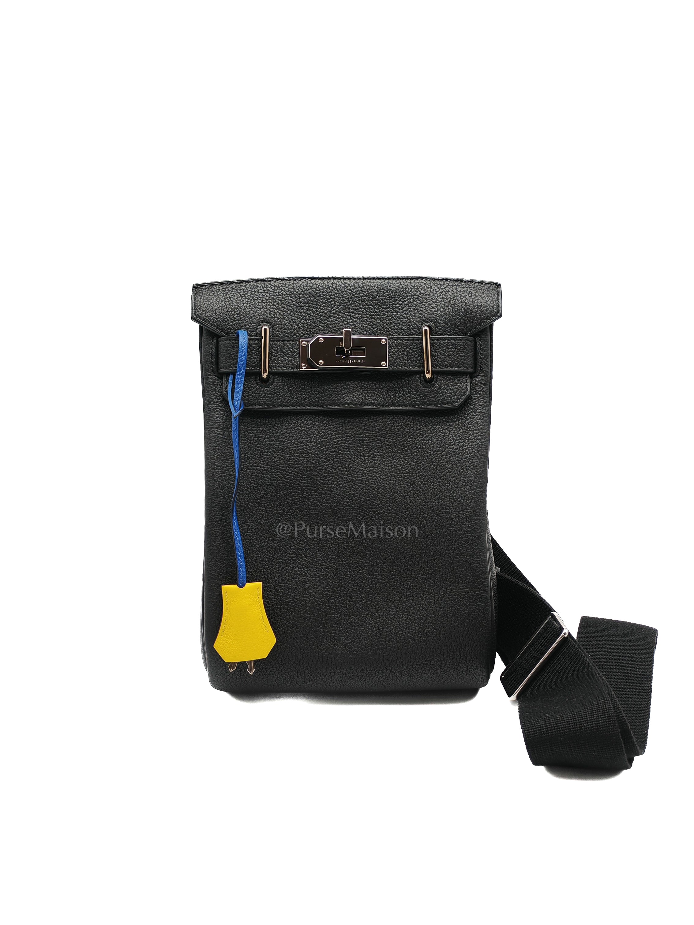 Hac A Dos Tri-color Black/Bleu de France/Jaune de Naples Togo Leather Palladium Hardware Stamp U(2022) | Purse Maison Luxury Bags Shop