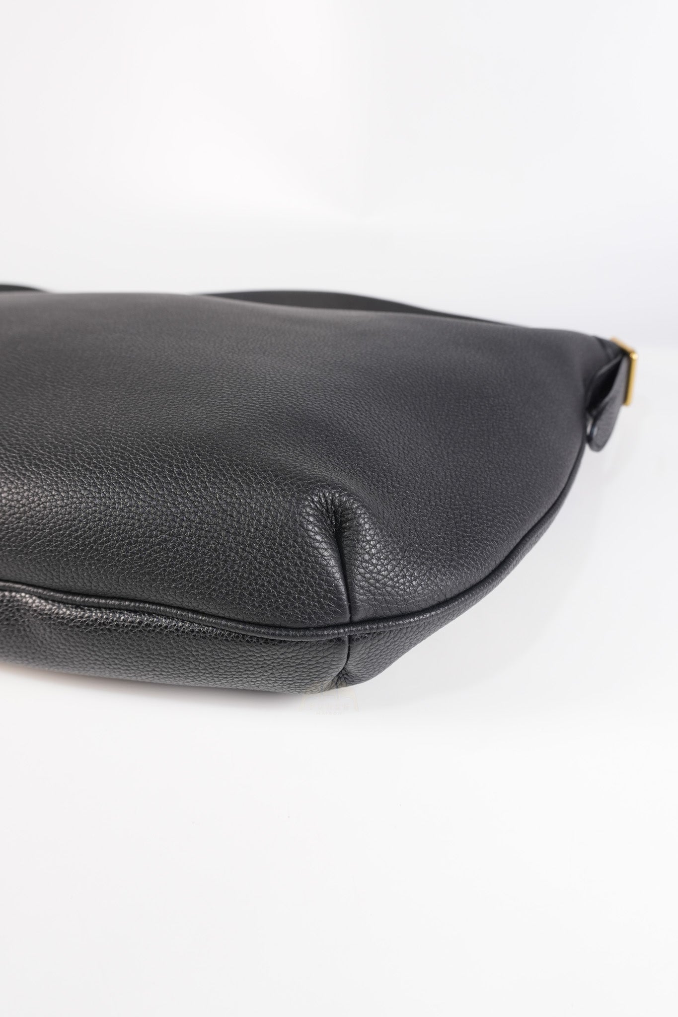 Half Moon Logo Hobo Shoulder Bag in Black Calfskin Leather | Purse Maison Luxury Bags Shop