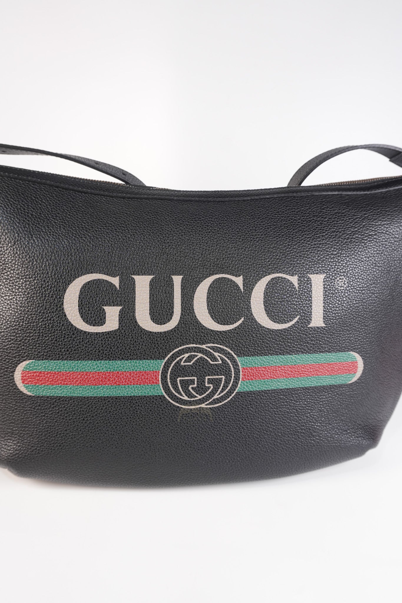 Half Moon Logo Hobo Shoulder Bag in Black Calfskin Leather | Purse Maison Luxury Bags Shop