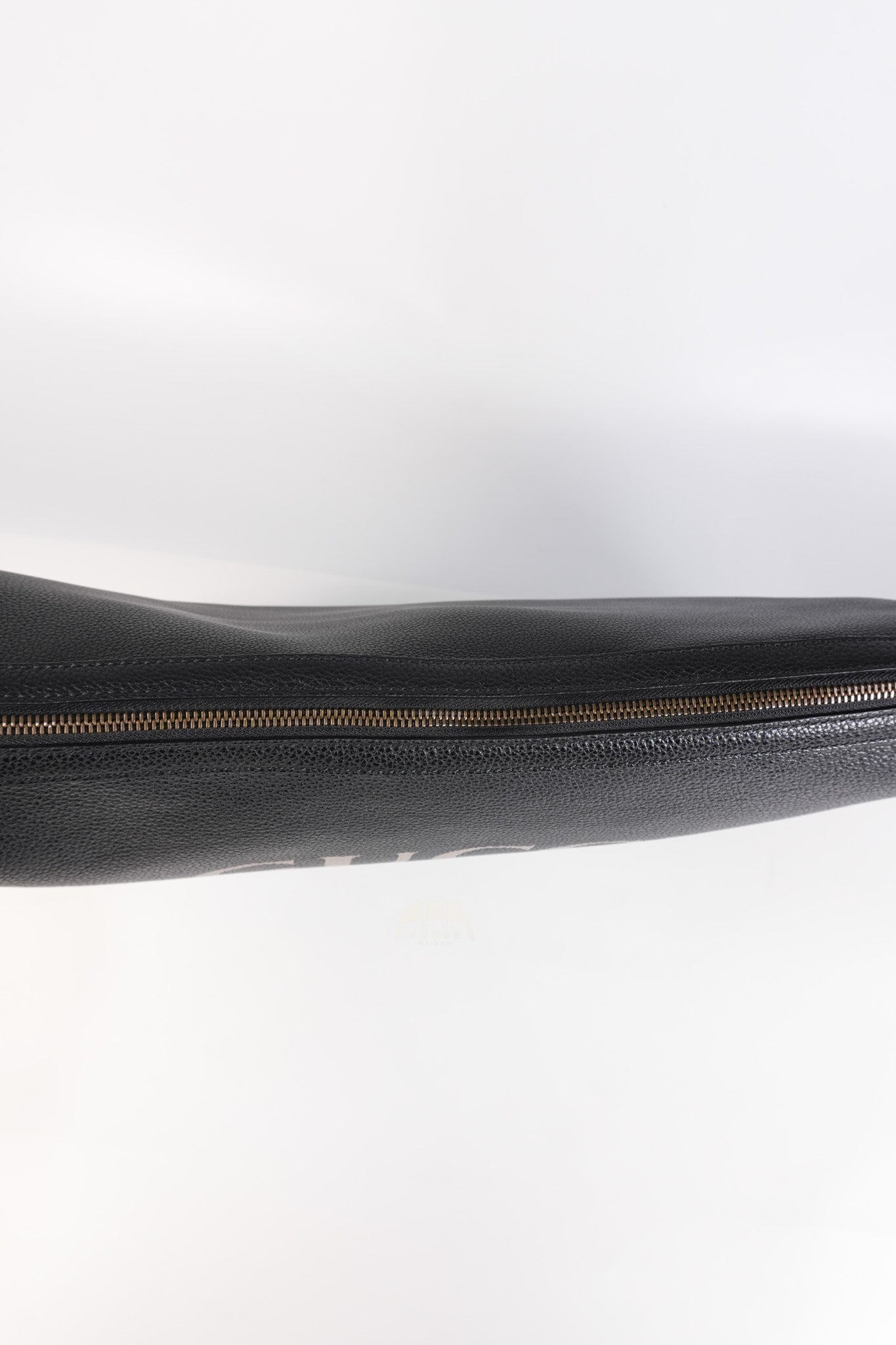 Half Moon Logo Hobo Shoulder Bag in Black Calfskin Leather | Purse Maison Luxury Bags Shop