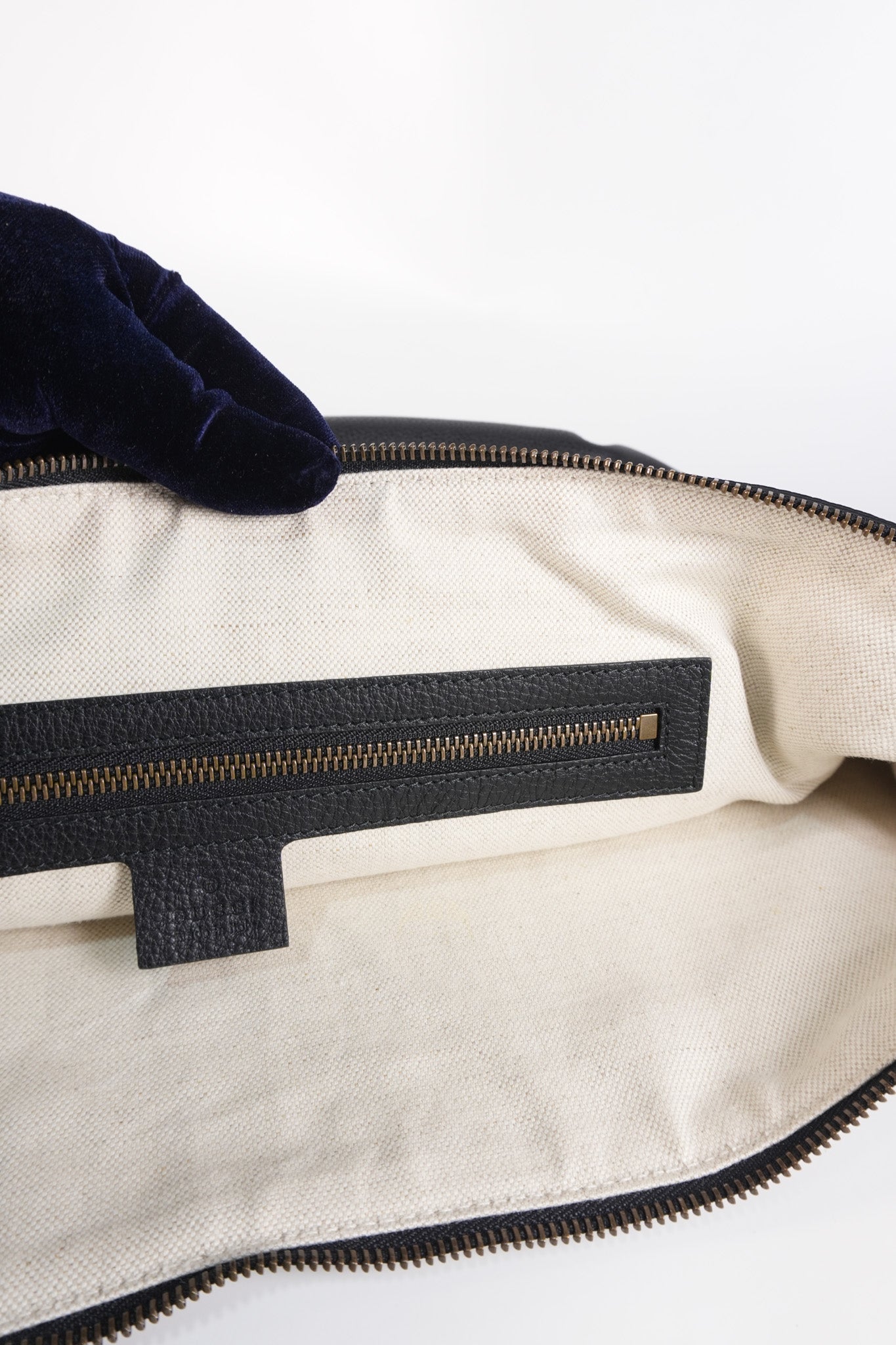 Half Moon Logo Hobo Shoulder Bag in Black Calfskin Leather | Purse Maison Luxury Bags Shop