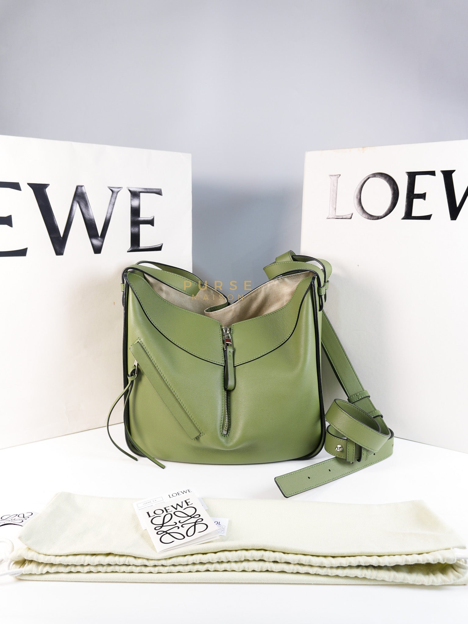 Hammock Small Bag in Clay Green & Silver Hardware | Purse Maison Luxury Bags Shop