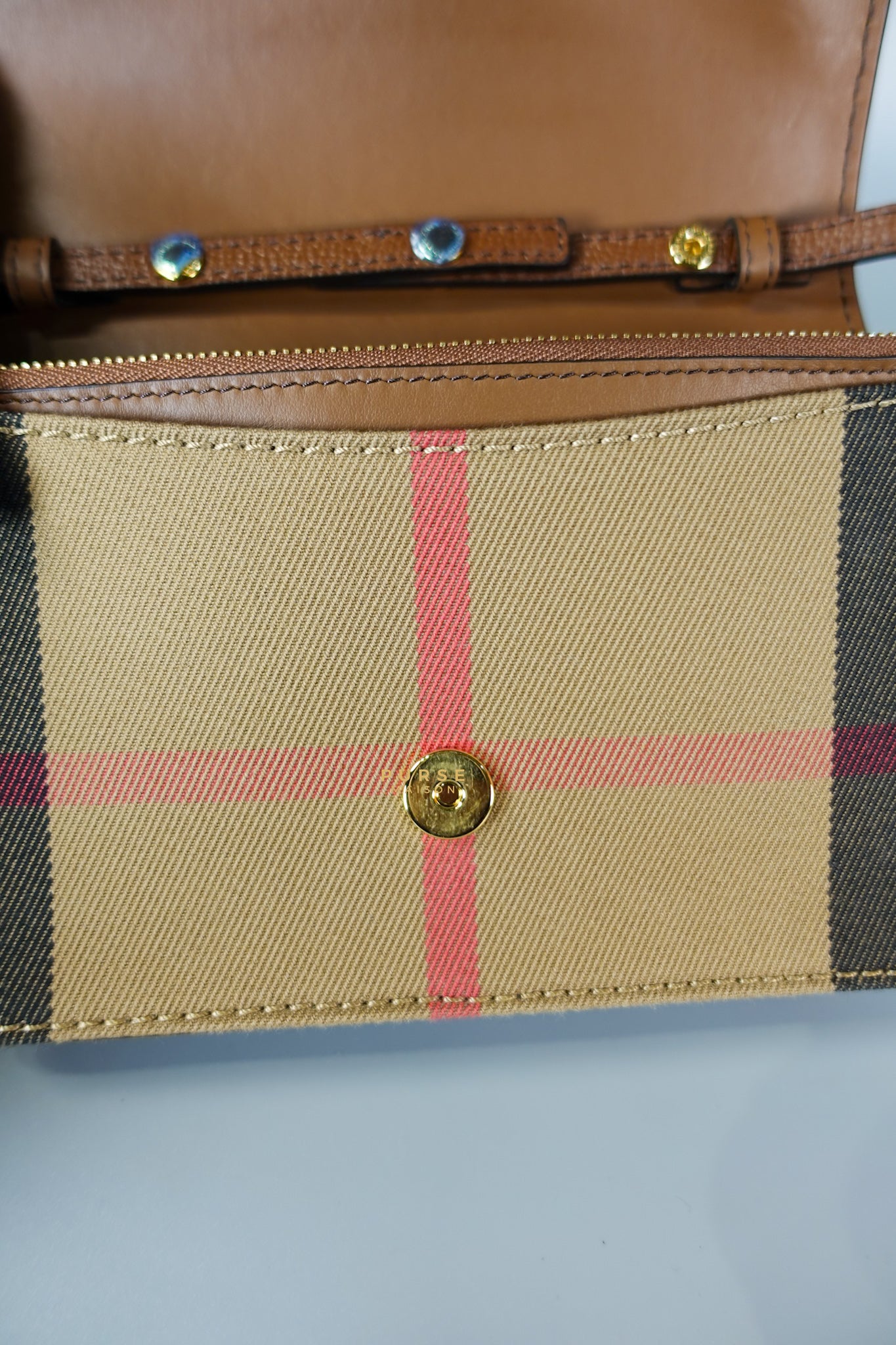 Hampshire Horse Check Canvas Derby Leather Crossbody Bag | Purse Maison Luxury Bags Shop