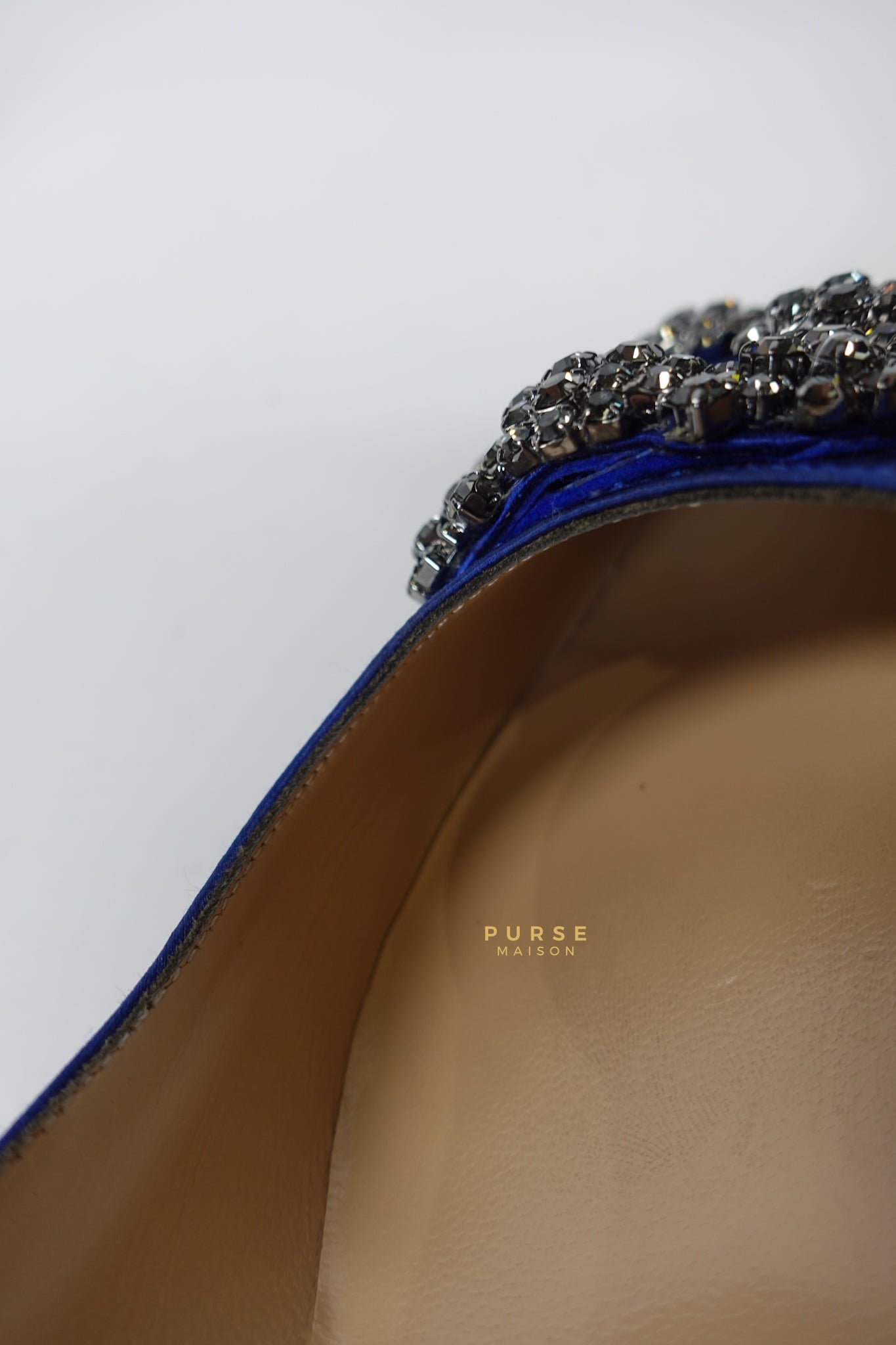 Hangisi 050 Blue Satin Heel Sandals Size 36 EU (24cm) | Purse Maison Luxury Bags Shop