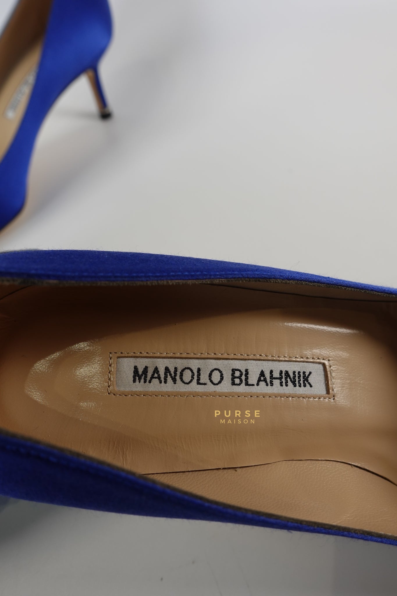 Hangisi 050 Blue Satin Heel Sandals Size 36 EU (24cm) | Purse Maison Luxury Bags Shop