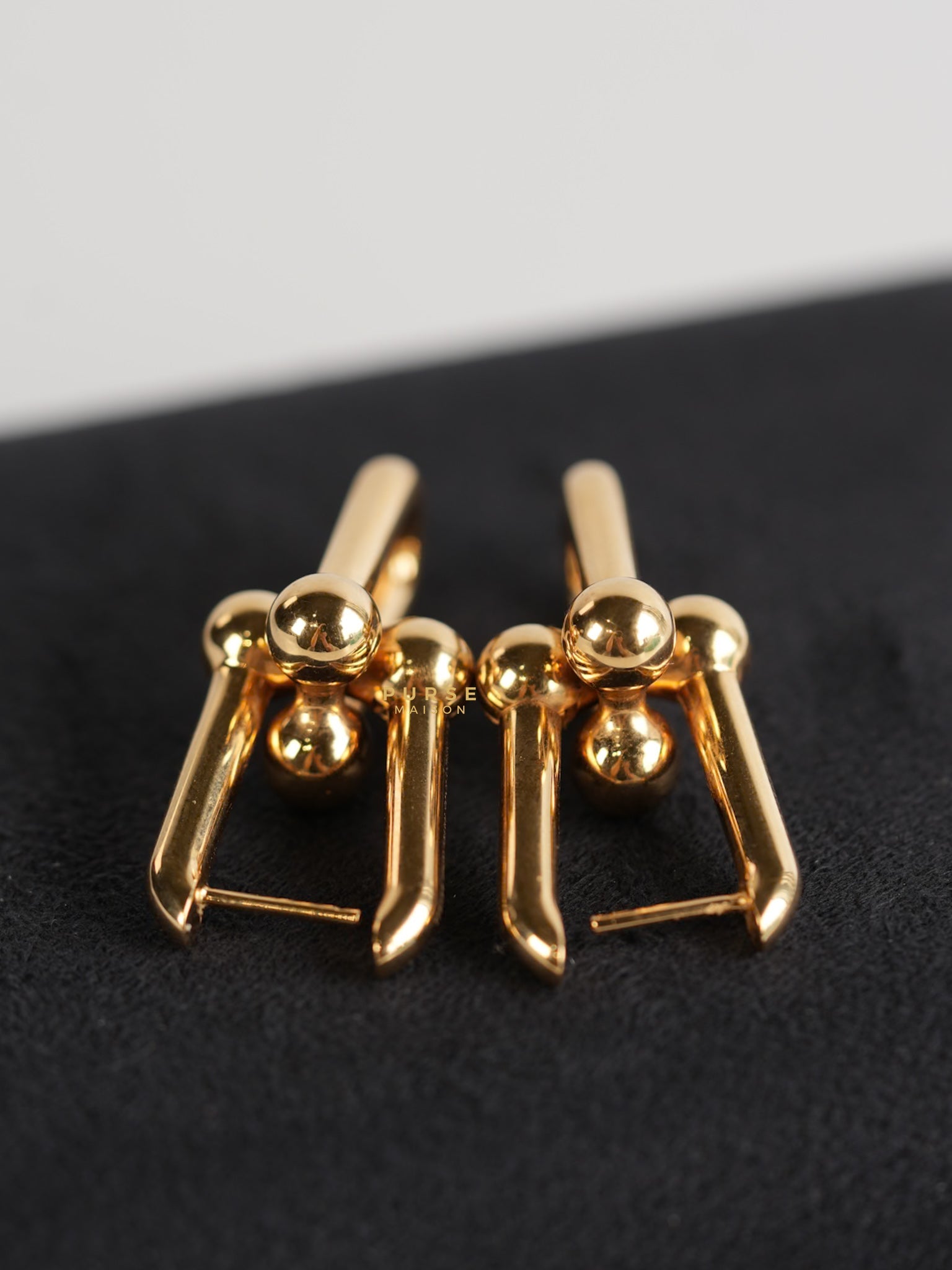 Hardware Link Earrings in 18k Rose Gold Small | Purse Maison Luxury Bags Shop