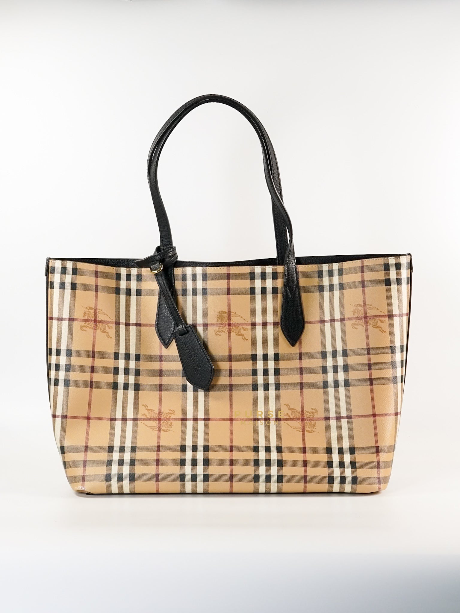 Haymarket Check Reversible Grained Calfskin Medium Tote Bag | Purse Maison Luxury Bags Shop