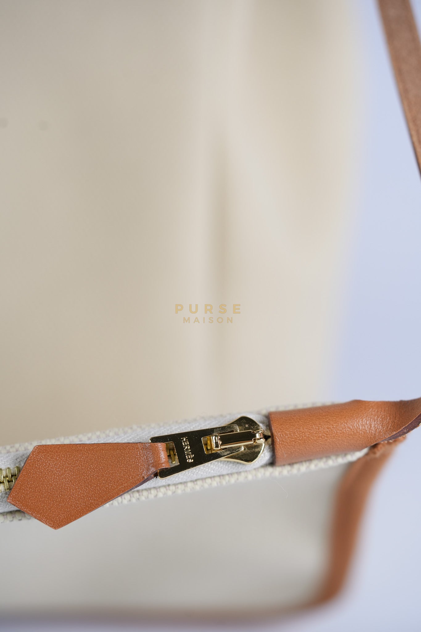 Herbag Zip 31 in Toile militaries/Vache Hunter Beton/Fauve & Gold Hardware Stamp U (2022) | Purse Maison Luxury Bags Shop