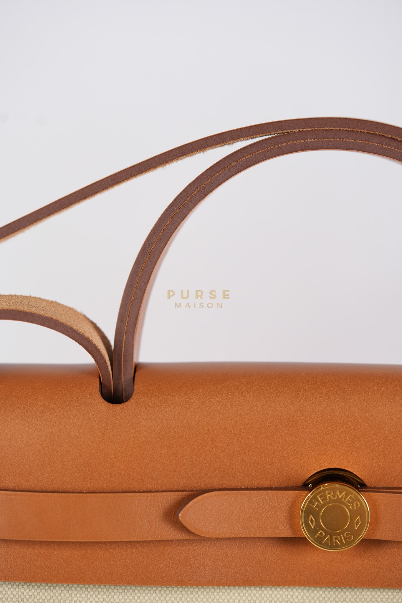 Herbag Zip 31 in Toile militaries/Vache Hunter Beton/Fauve & Gold Hardware Stamp U (2022) | Purse Maison Luxury Bags Shop