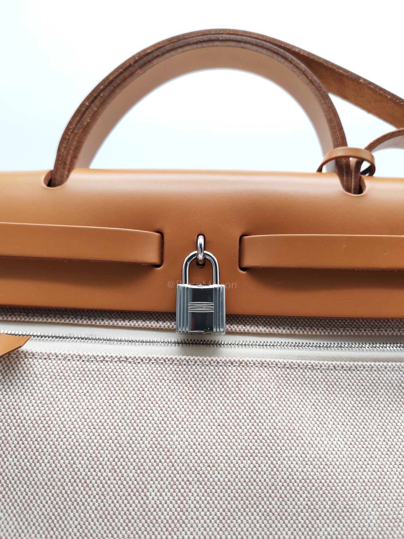 Herbag 31 Brides de Gala Toile Hunter / Natural Sable and Palladium Hardware Stamp Z (2021) | Purse Maison Luxury Bags Shop