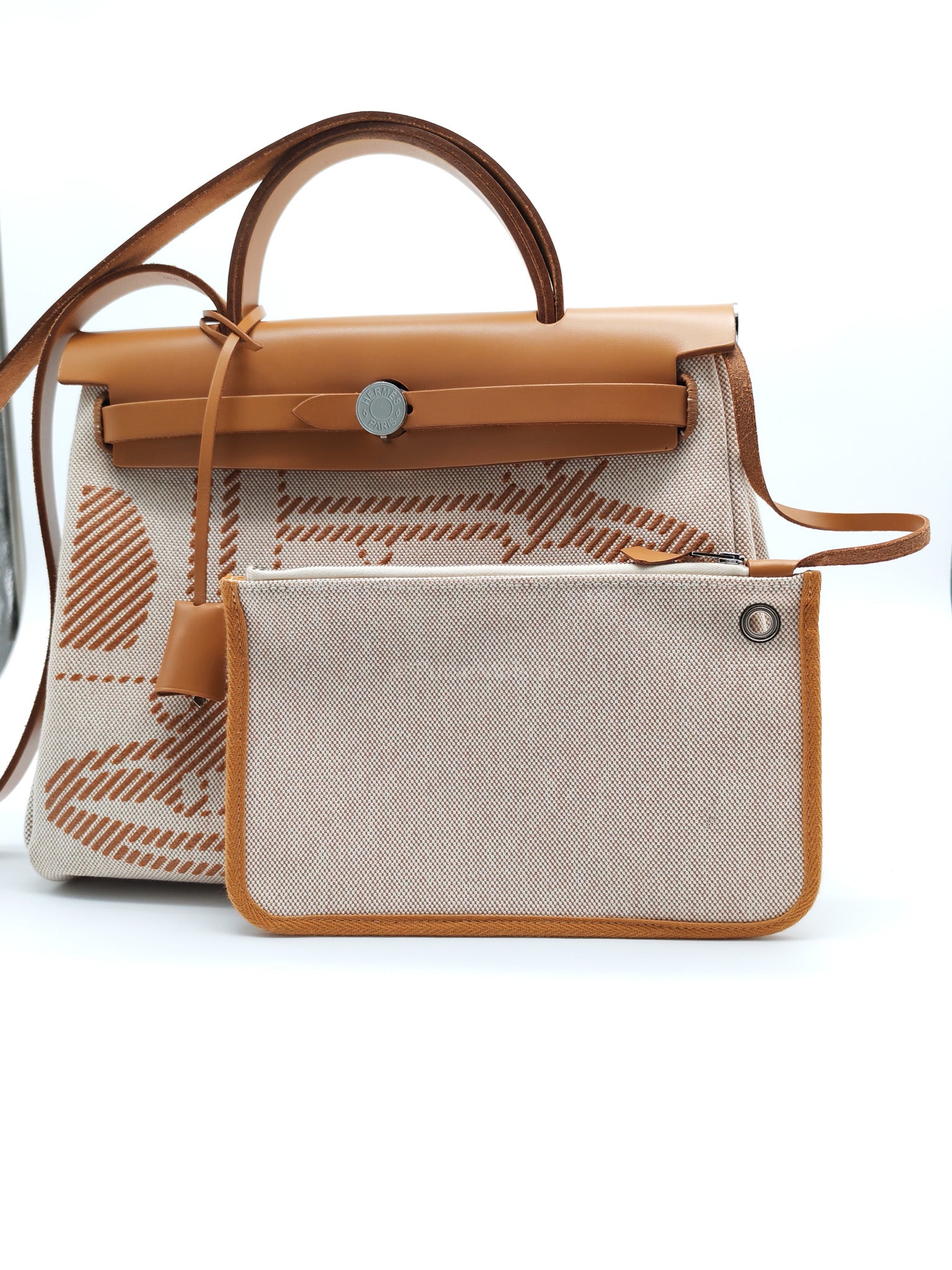 Herbag 31 Brides de Gala Toile Hunter / Natural Sable and Palladium Hardware Stamp Z (2021) | Purse Maison Luxury Bags Shop