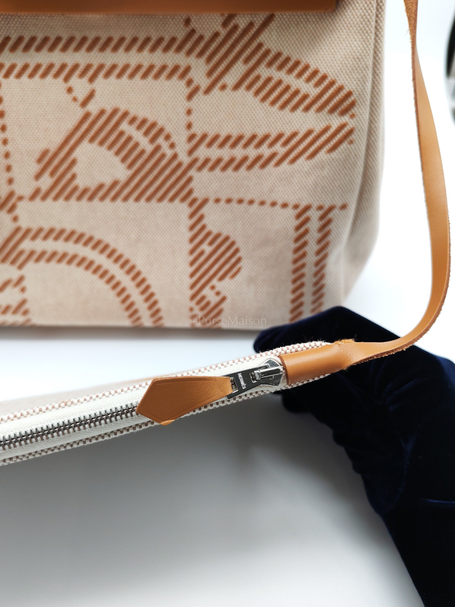 Herbag 31 Brides de Gala Toile Hunter / Natural Sable and Palladium Hardware Stamp Z (2021) | Purse Maison Luxury Bags Shop