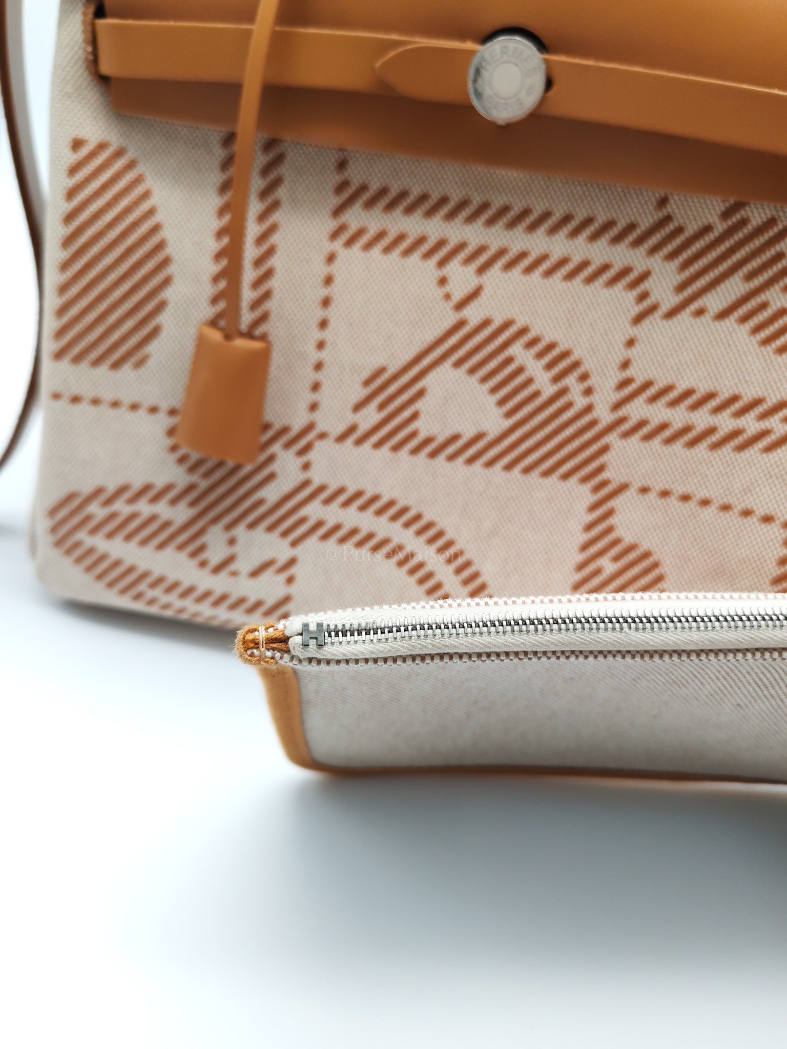 Herbag 31 Brides de Gala Toile Hunter / Natural Sable and Palladium Hardware Stamp Z (2021) | Purse Maison Luxury Bags Shop