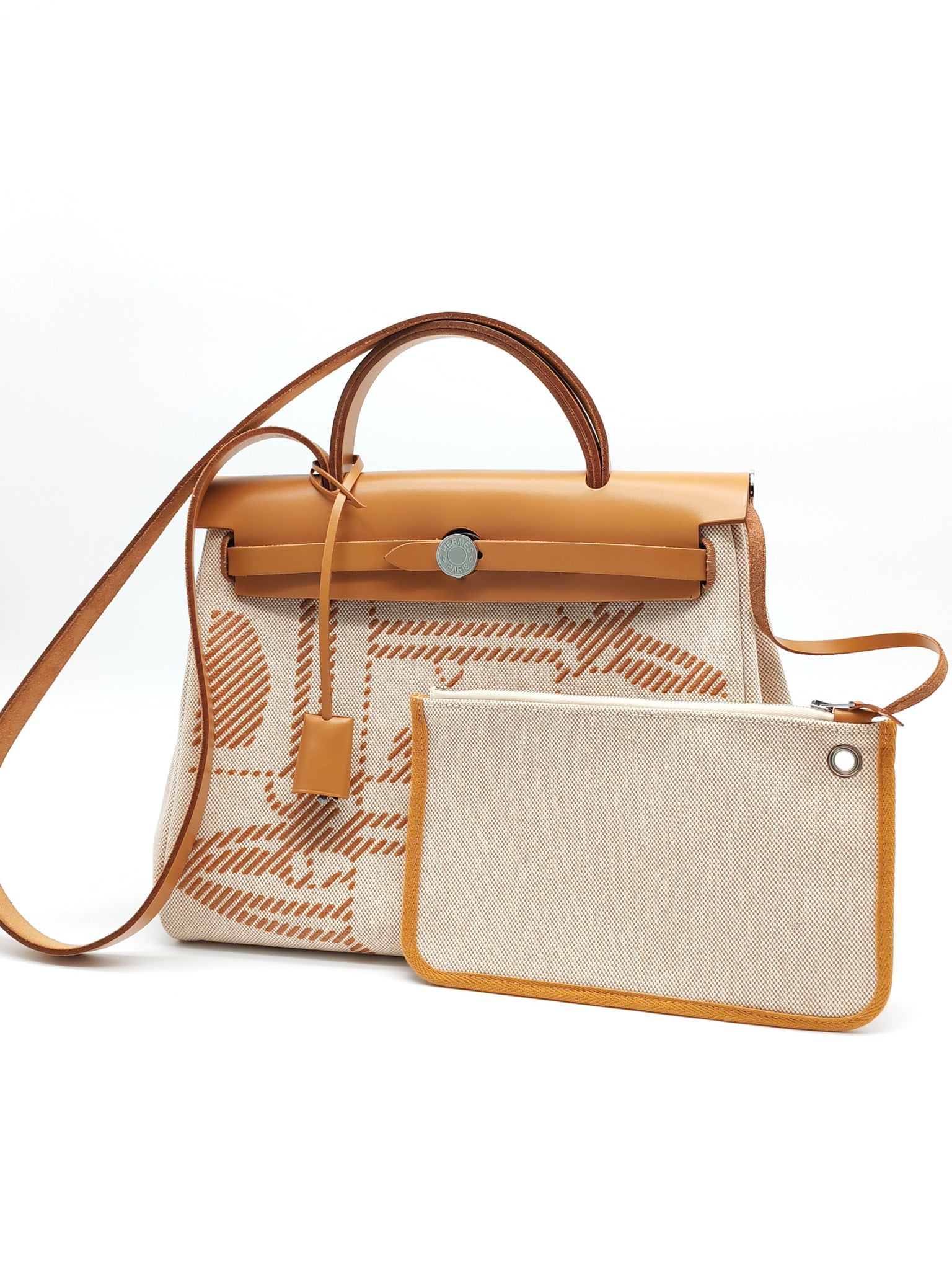 Herbag 31 Brides de Gala Toile Hunter / Natural Sable and Palladium Hardware Stamp Z (2021) | Purse Maison Luxury Bags Shop