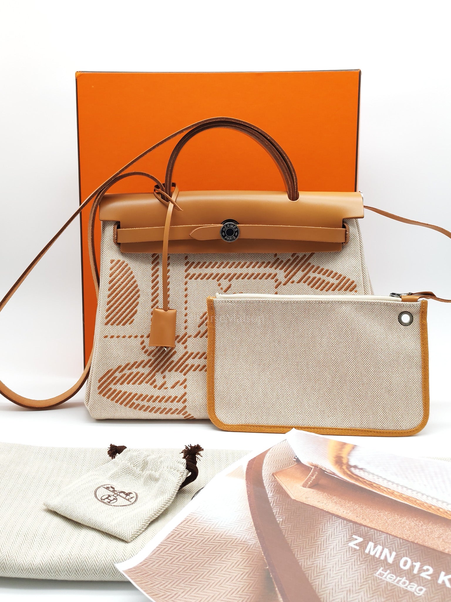 Herbag 31 Brides de Gala Toile Hunter / Natural Sable and Palladium Hardware Stamp Z (2021) | Purse Maison Luxury Bags Shop