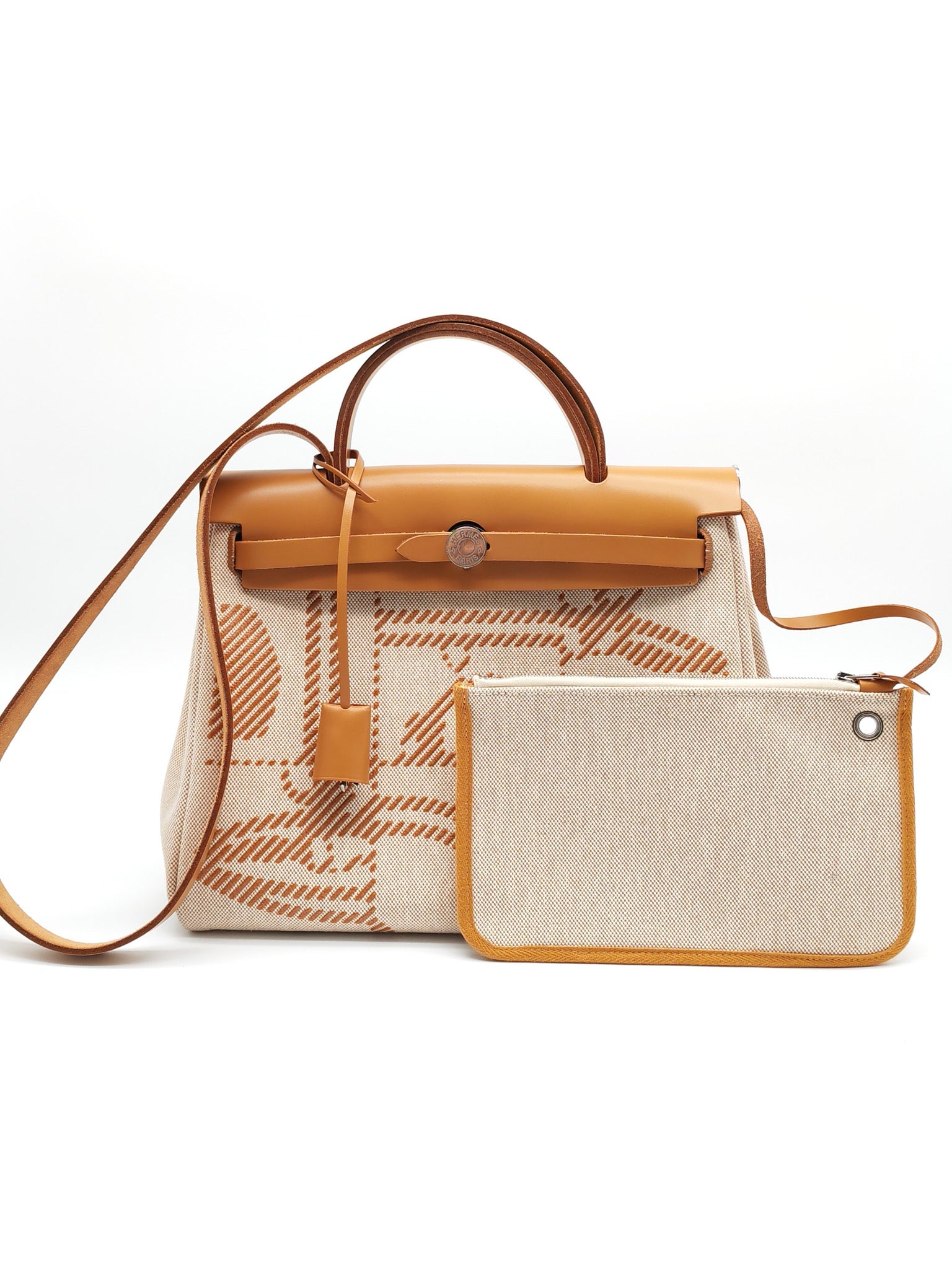 Herbag 31 Brides de Gala Toile Hunter / Natural Sable and Palladium Hardware Stamp Z (2021) | Purse Maison Luxury Bags Shop