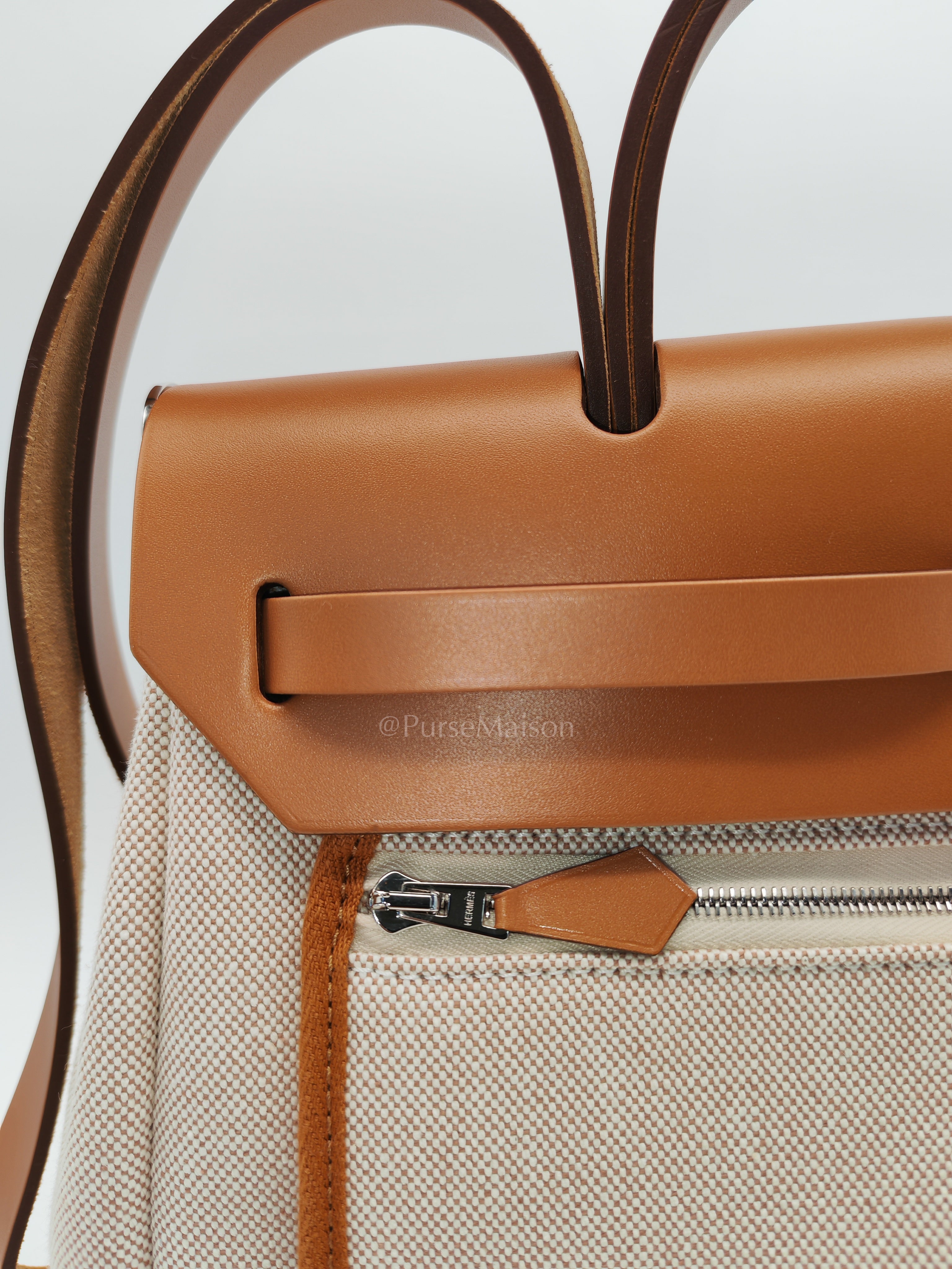 Herbag 31 H Plume Gris Meyer Beige/NatureCanvas Shoulder Bag Stamp B (2023) | Purse Maison Luxury Bags Shop