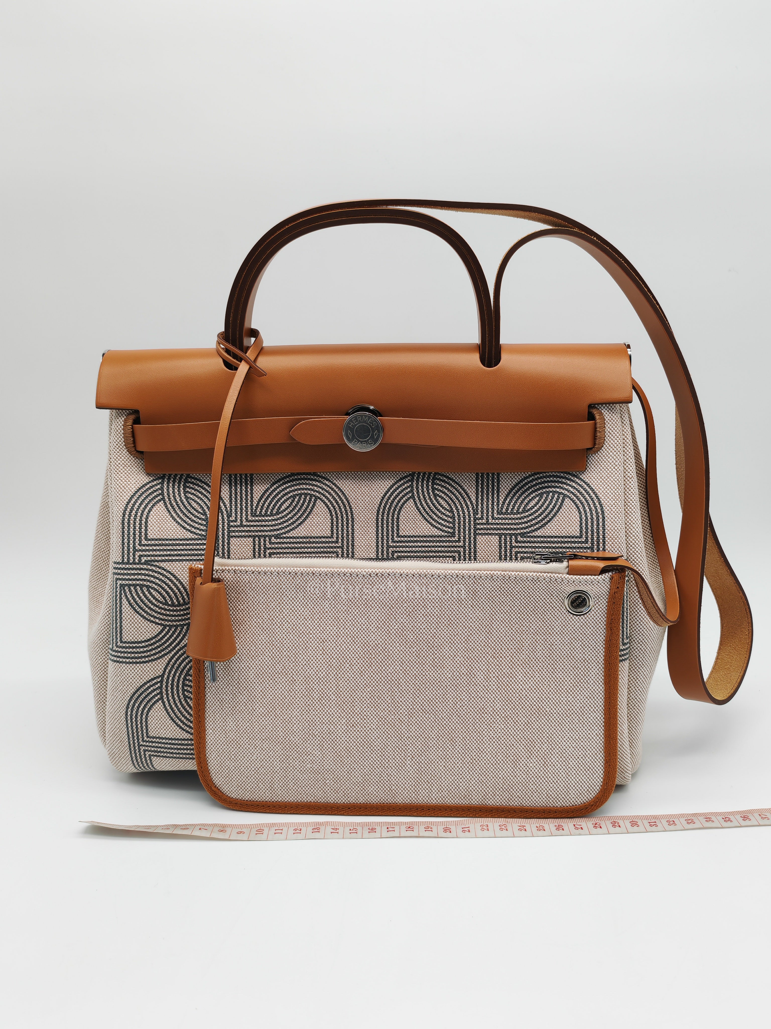 Herbag 31 H Plume Gris Meyer Beige/NatureCanvas Shoulder Bag Stamp B (2023) | Purse Maison Luxury Bags Shop