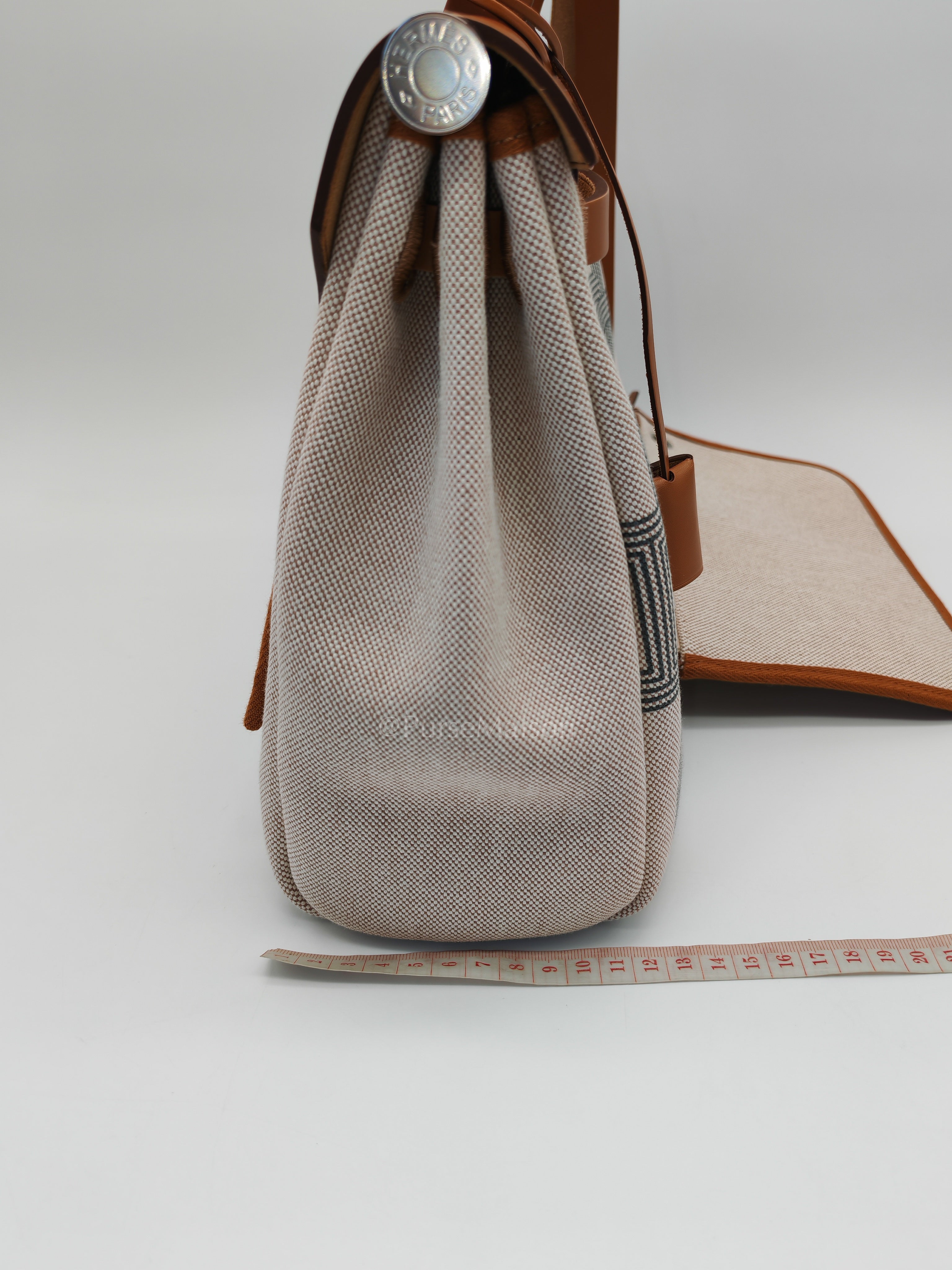 Herbag 31 H Plume Gris Meyer Beige/NatureCanvas Shoulder Bag Stamp B (2023) | Purse Maison Luxury Bags Shop