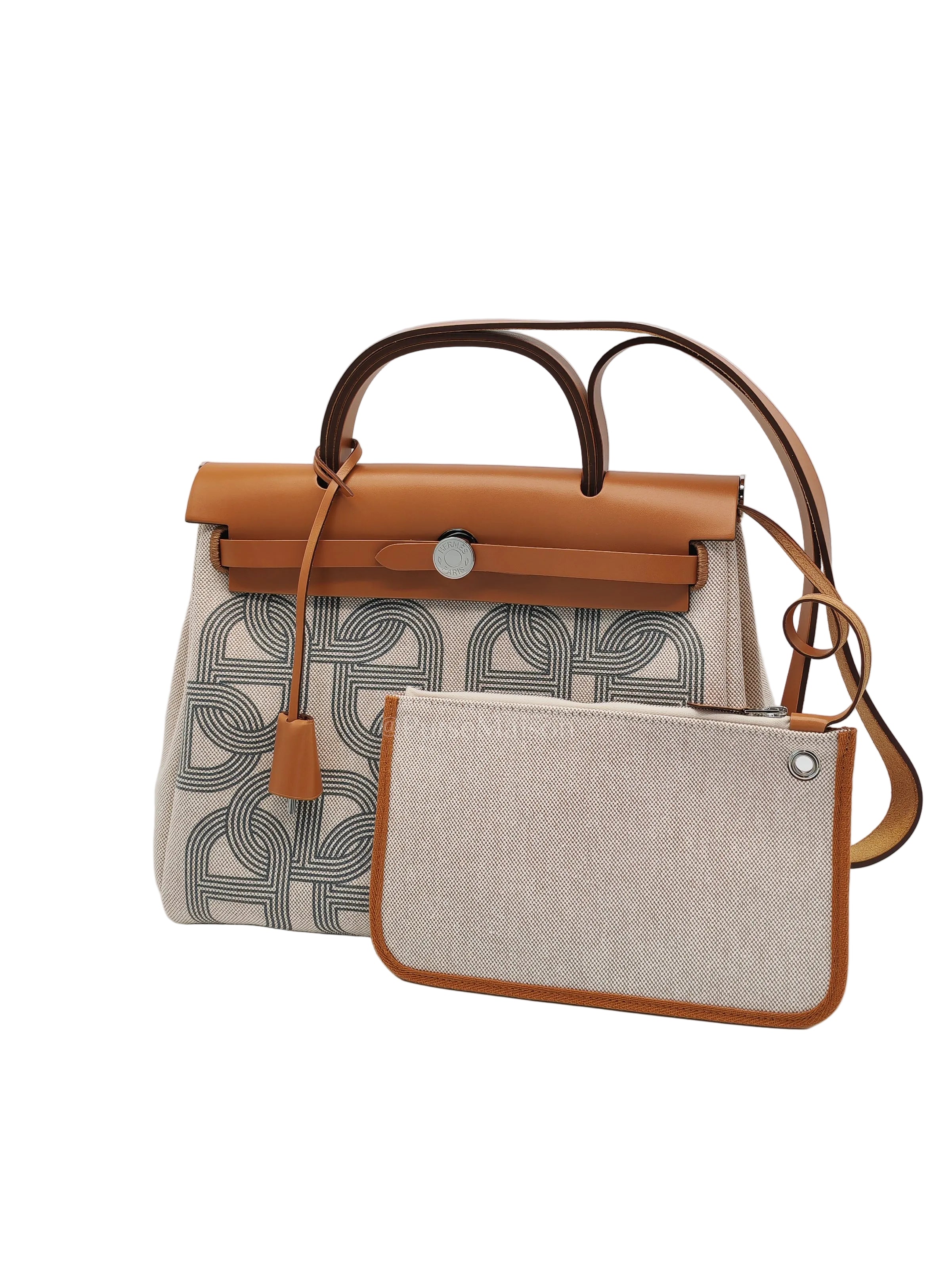 Herbag 31 H Plume Gris Meyer Beige/NatureCanvas Shoulder Bag Stamp B (2023) | Purse Maison Luxury Bags Shop