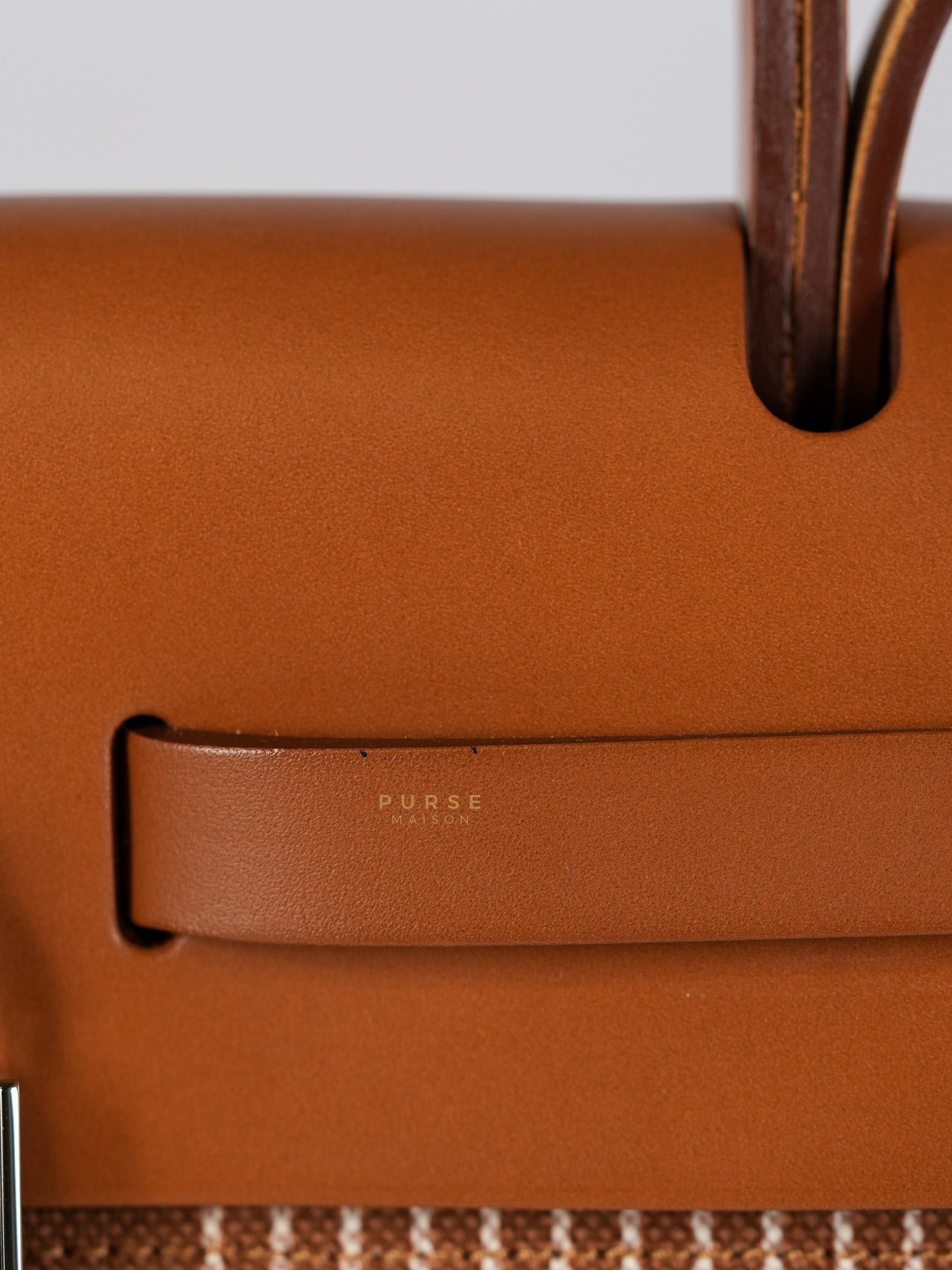 Herbag 31 in Fauve Ecru Beige Vache Hunter Toile H Vibration & Palladium Hardware Stamp U(2022) | Purse Maison Luxury Bags Shop