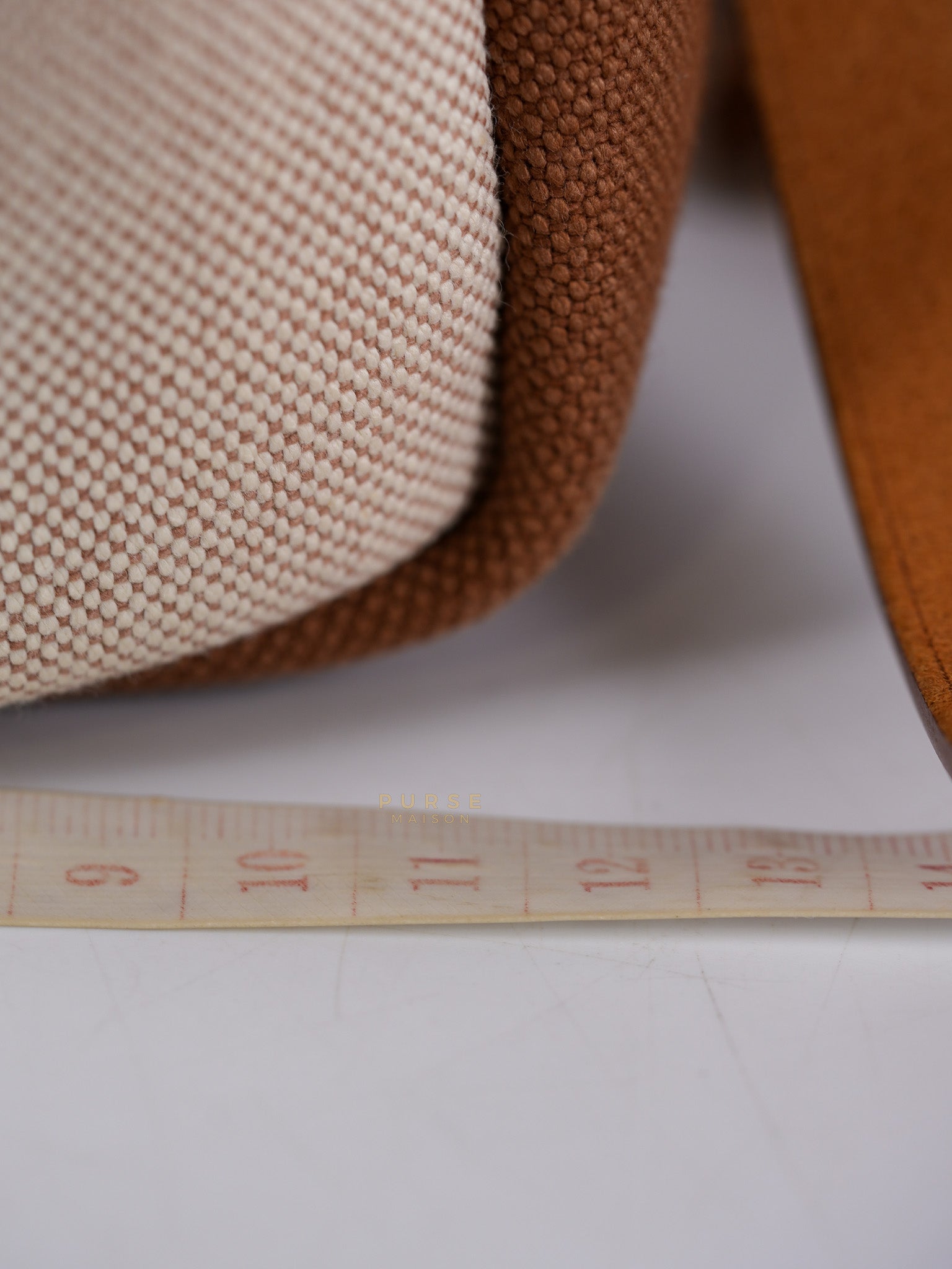 Herbag 31 in Fauve Ecru Beige Vache Hunter Toile H Vibration & Palladium Hardware Stamp U(2022) | Purse Maison Luxury Bags Shop