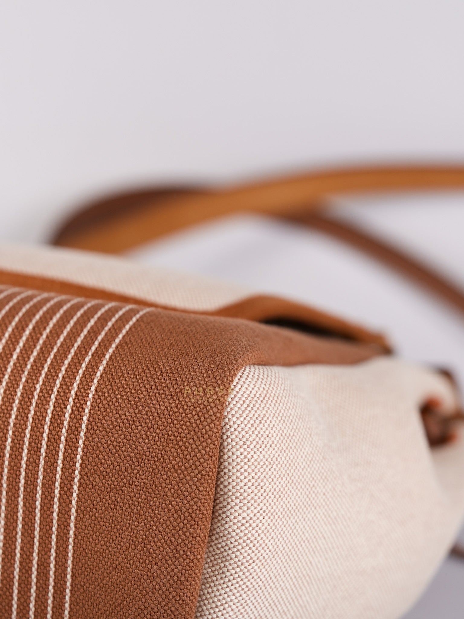 Herbag 31 in Fauve Ecru Beige Vache Hunter Toile H Vibration & Palladium Hardware Stamp U(2022) | Purse Maison Luxury Bags Shop
