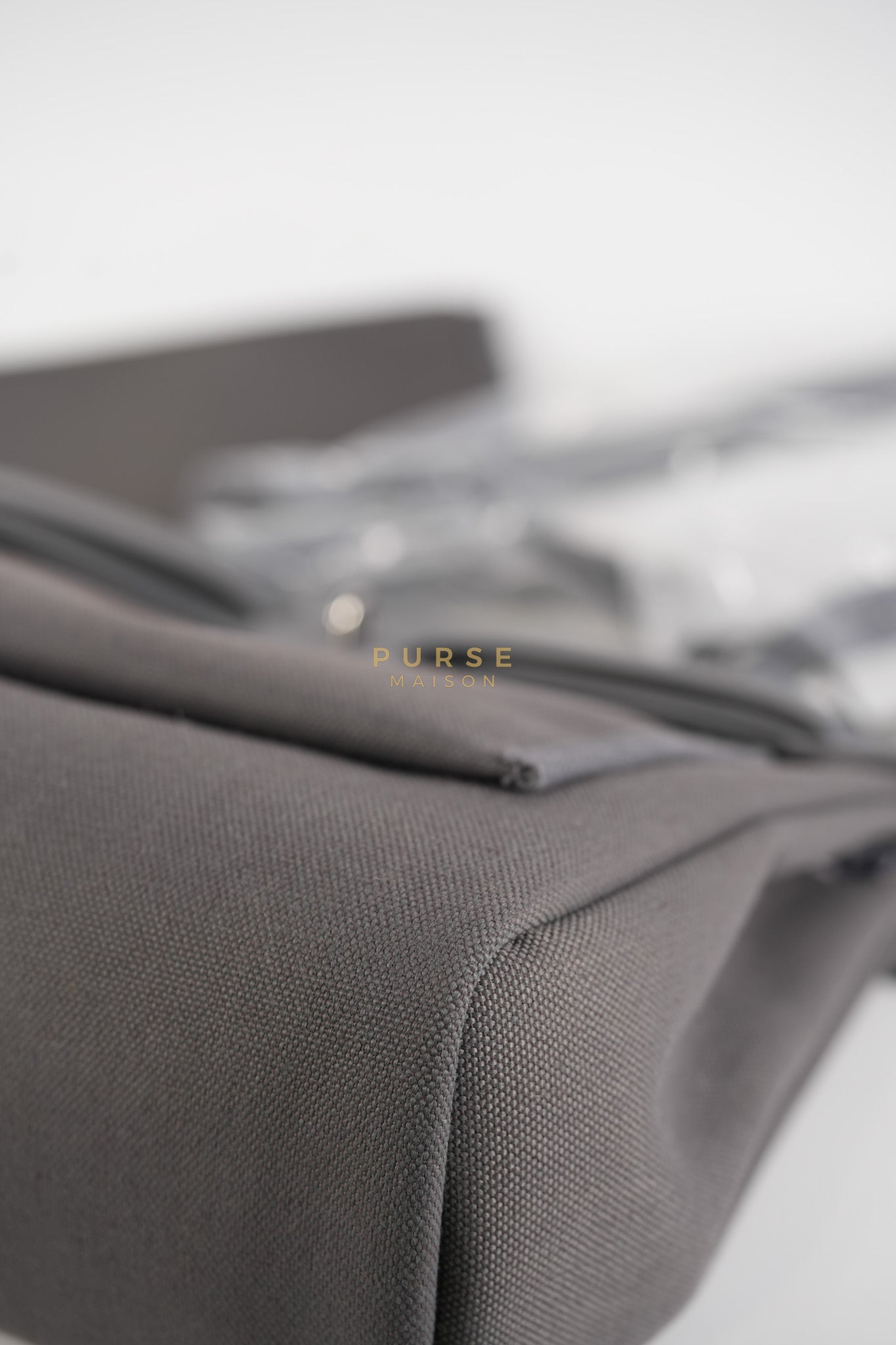Herbag 31 in Gray Canvas and Palladium Hardware Stamp K (2025) | Purse Maison Luxury Bags Shop
