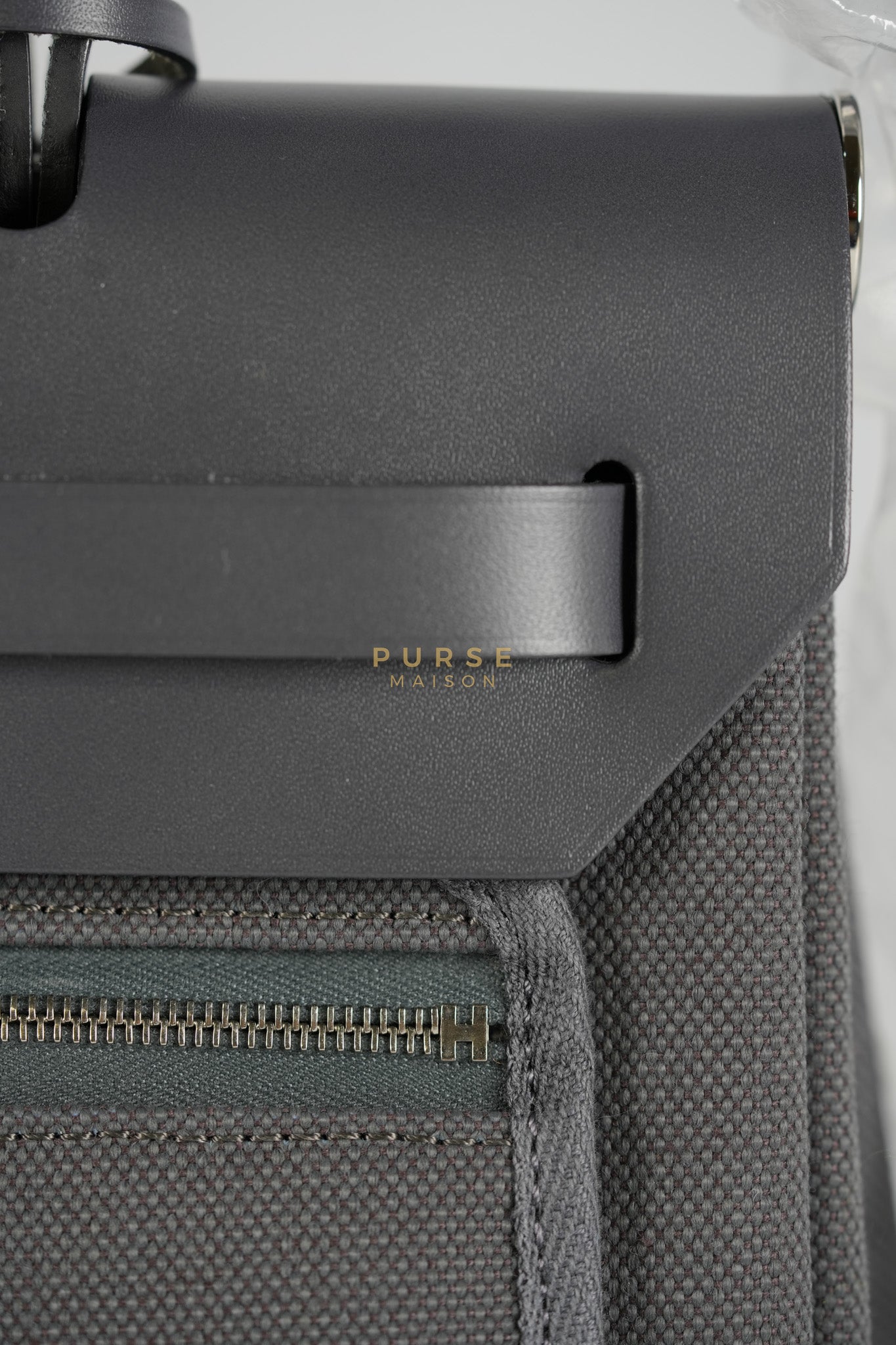 Herbag 31 in Gray Canvas and Palladium Hardware Stamp K (2025) | Purse Maison Luxury Bags Shop