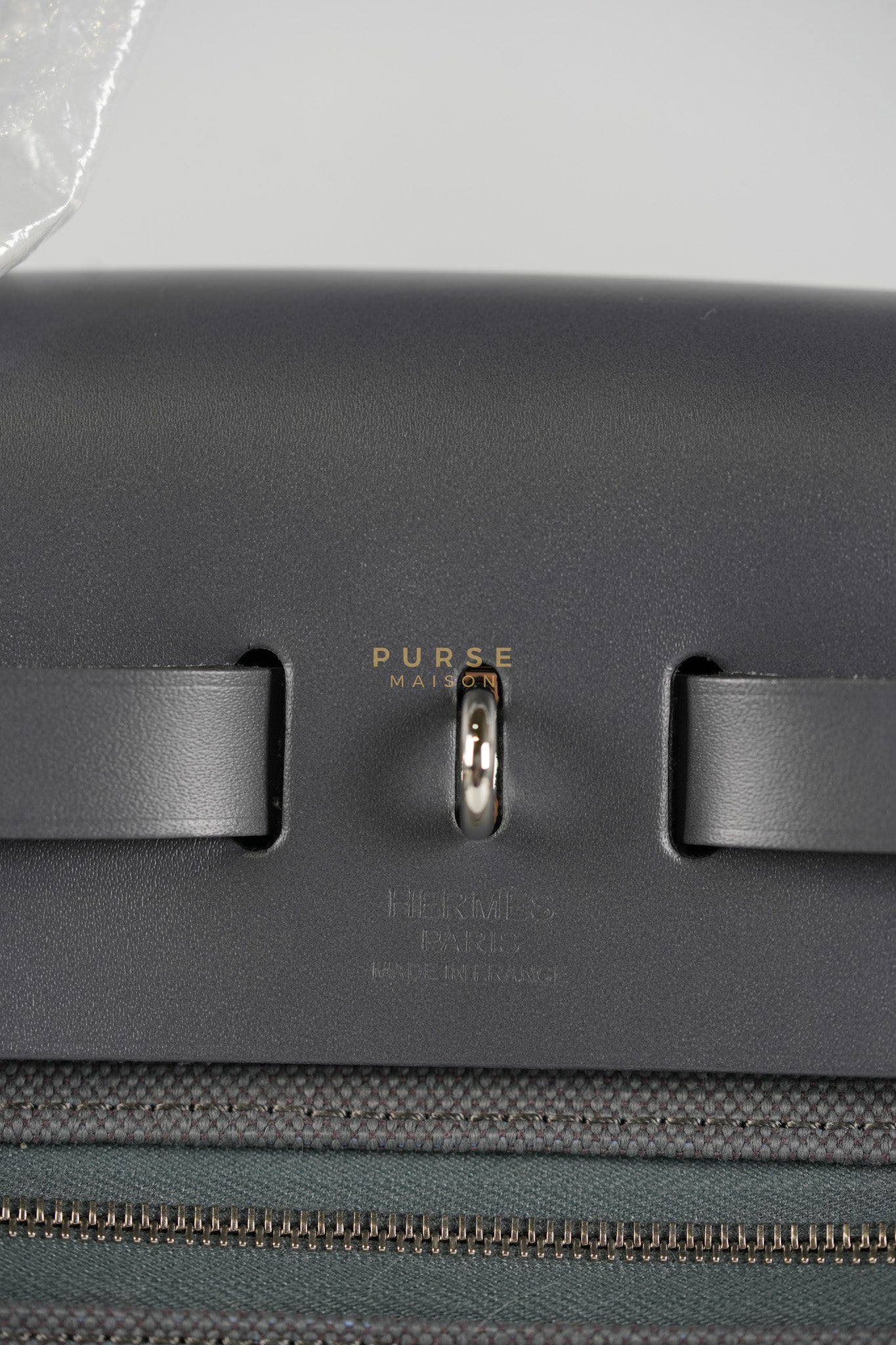 Herbag 31 in Gray Canvas and Palladium Hardware Stamp K (2025) | Purse Maison Luxury Bags Shop