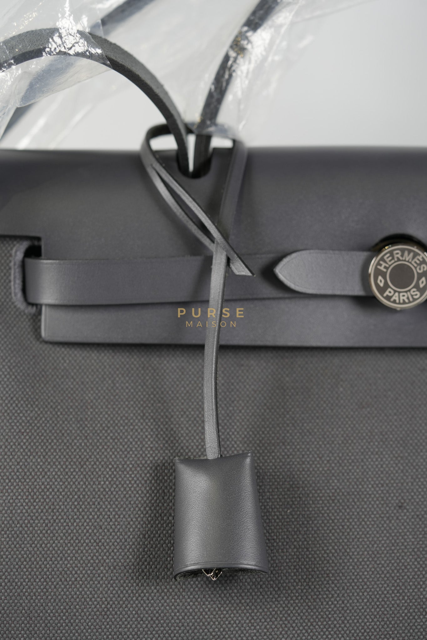 Herbag 31 in Gray Canvas and Palladium Hardware Stamp K (2025) | Purse Maison Luxury Bags Shop