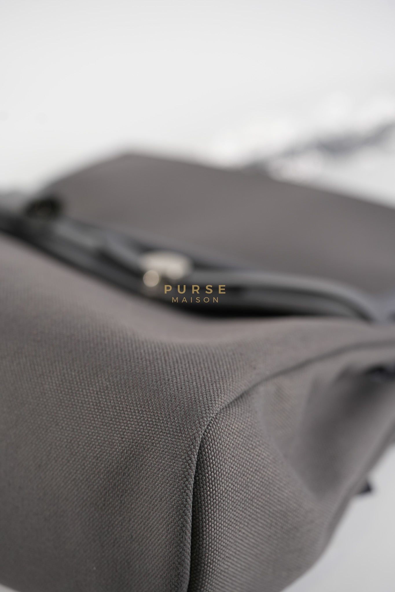 Herbag 31 in Gray Canvas and Palladium Hardware Stamp K (2025) | Purse Maison Luxury Bags Shop