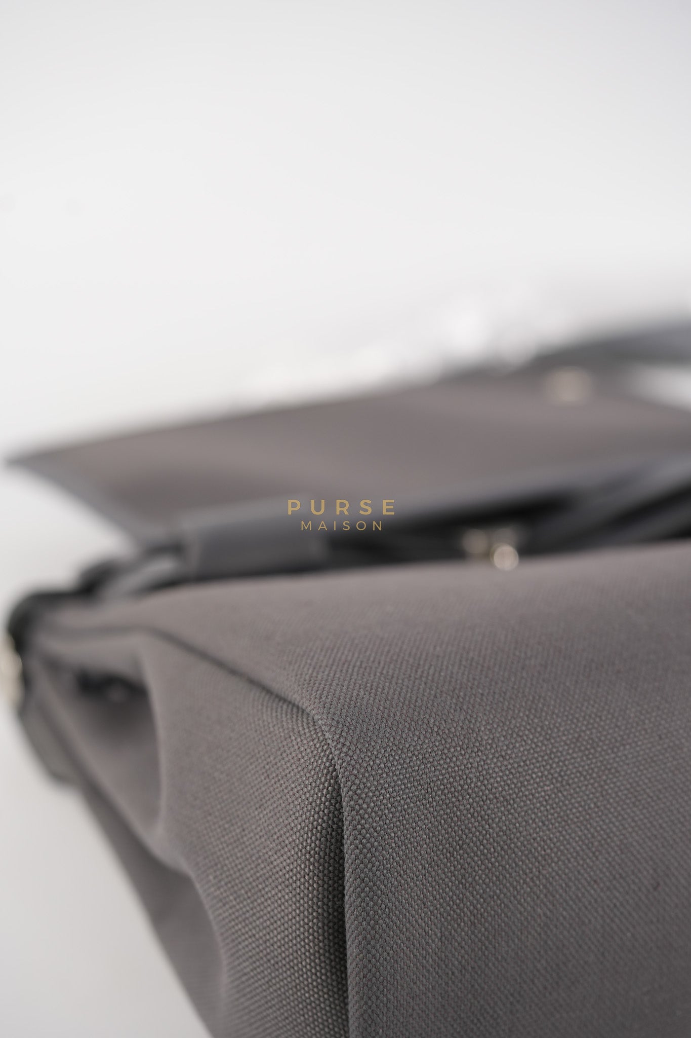 Herbag 31 in Gray Canvas and Palladium Hardware Stamp K (2025) | Purse Maison Luxury Bags Shop