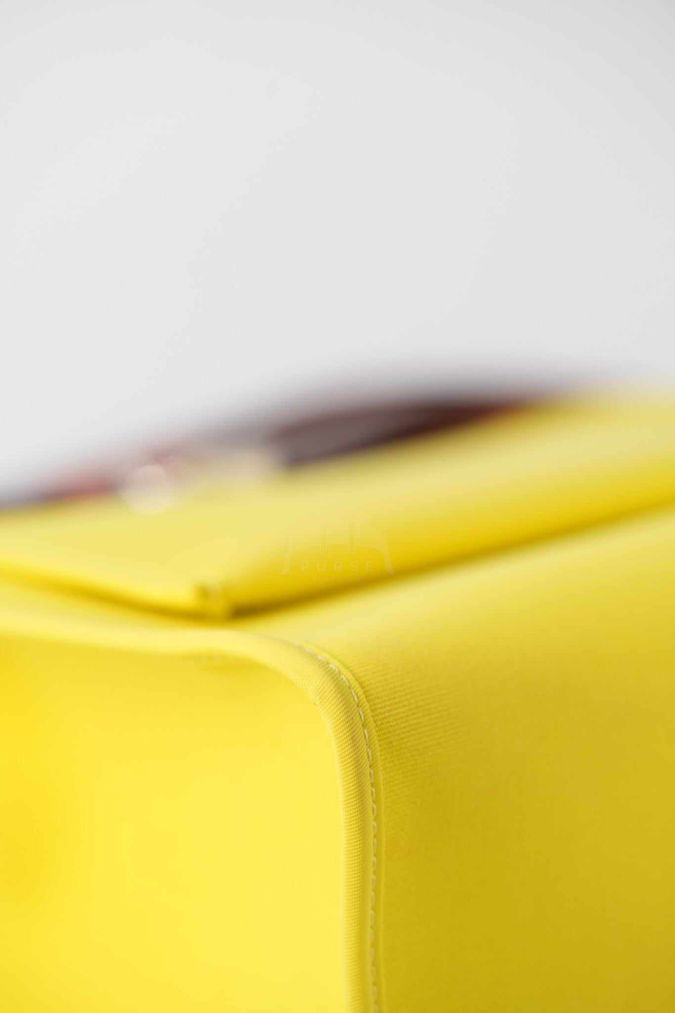 Herbag 31 in Yellow Green Leather & Palladium Hardware Stamp A (2017) | Purse Maison Luxury Bags Shop