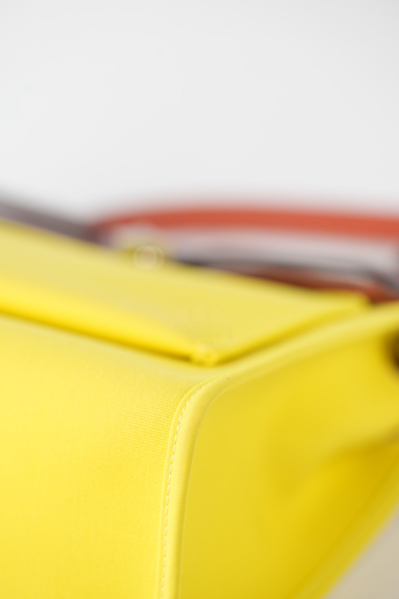 Herbag 31 in Yellow Green Leather & Palladium Hardware Stamp A (2017) | Purse Maison Luxury Bags Shop