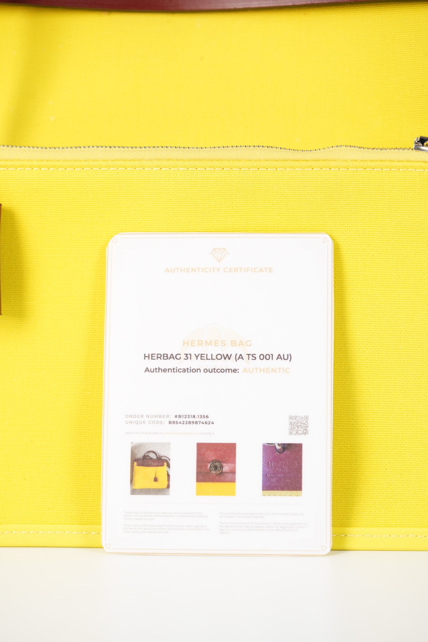 Herbag 31 in Yellow Green Leather & Palladium Hardware Stamp A (2017) | Purse Maison Luxury Bags Shop