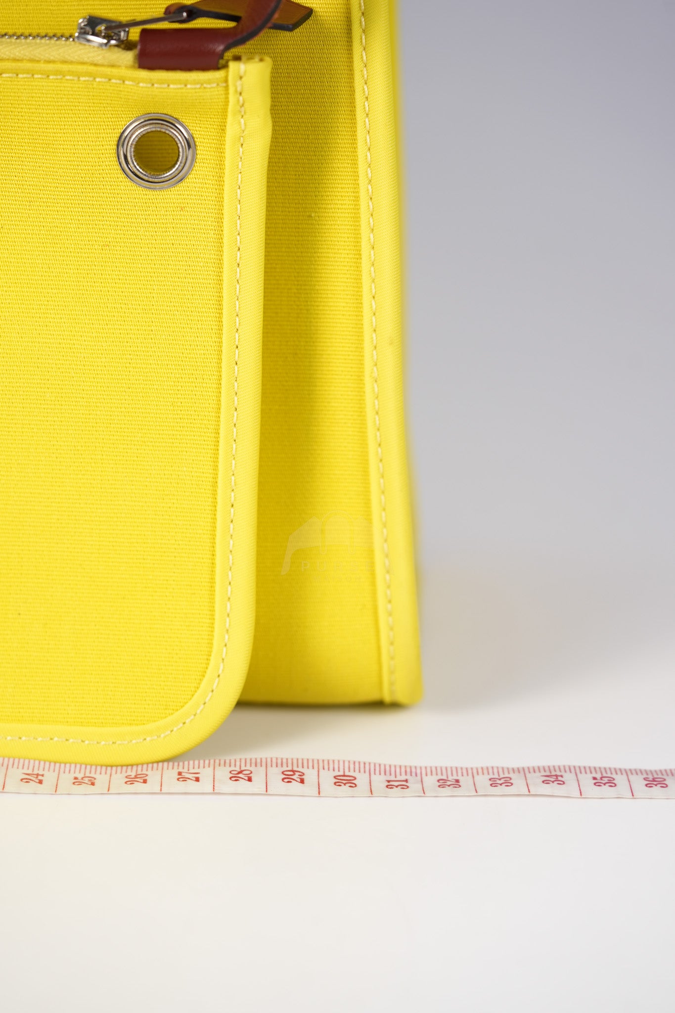 Herbag 31 in Yellow Green Leather & Palladium Hardware Stamp A (2017) | Purse Maison Luxury Bags Shop