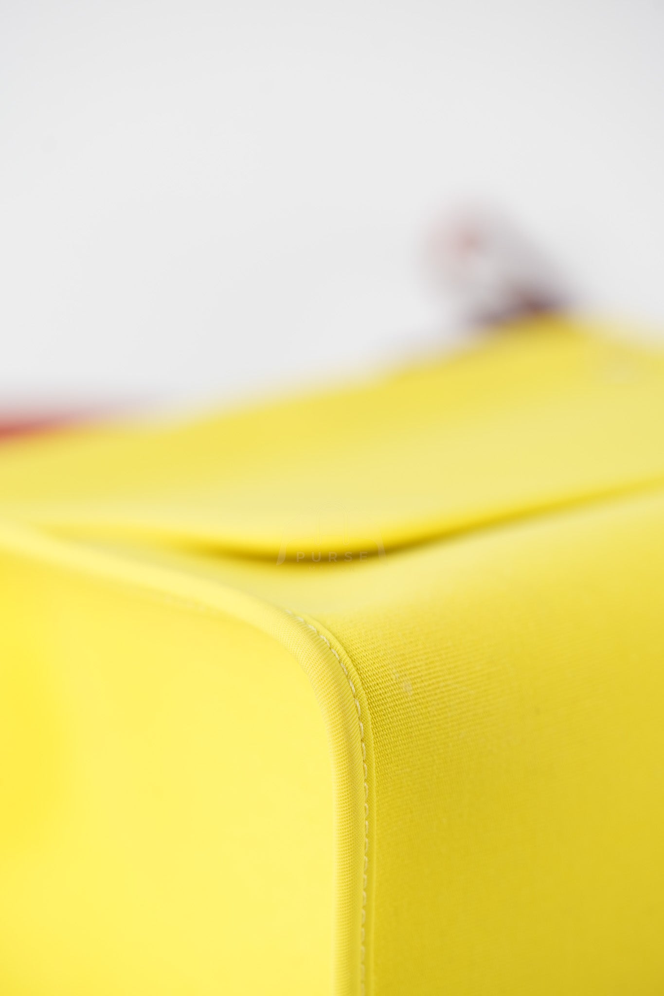 Herbag 31 in Yellow Green Leather & Palladium Hardware Stamp A (2017) | Purse Maison Luxury Bags Shop