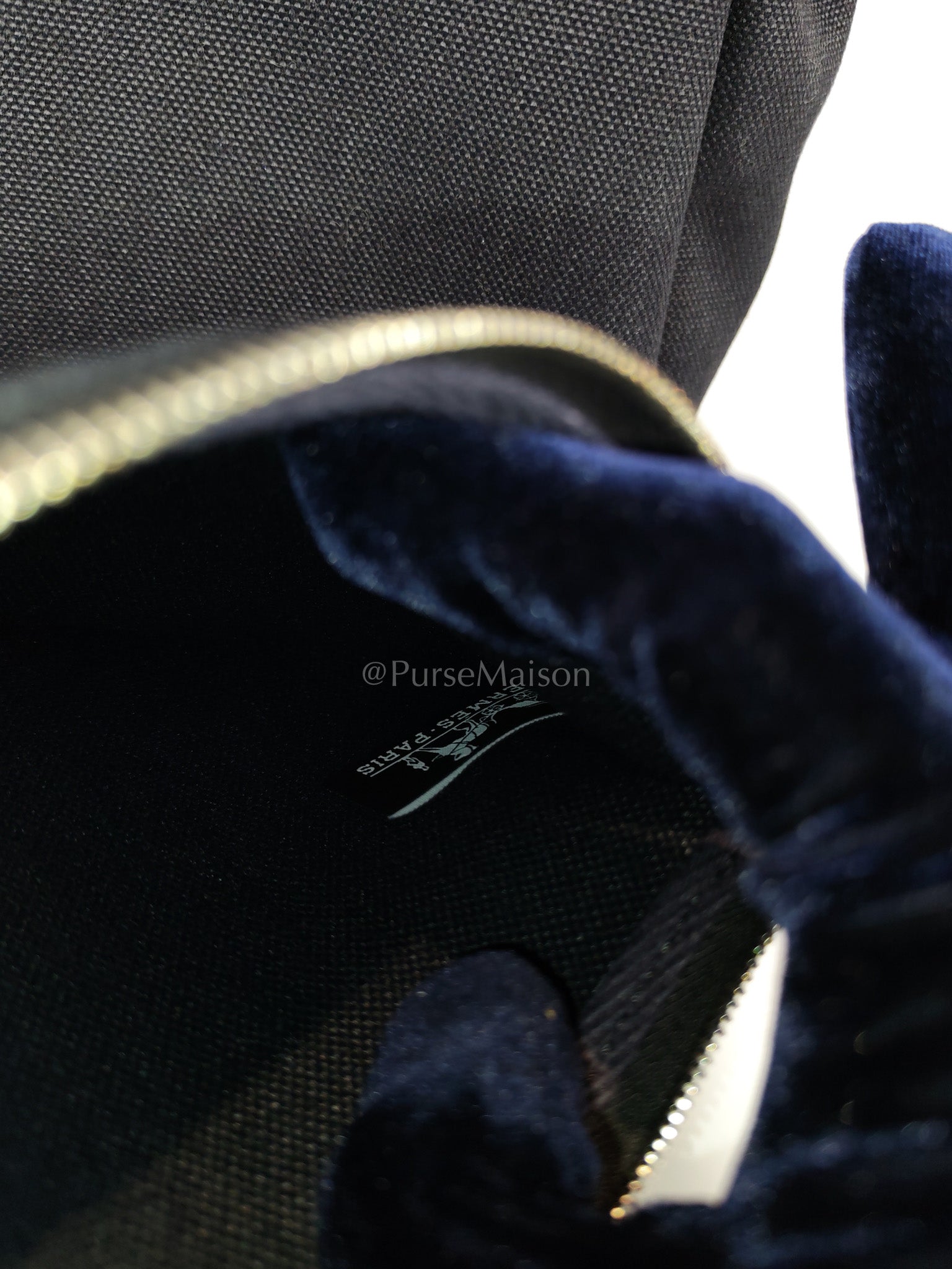 Herbag 31 Military Canvas/Hunter Cowhide in Black/Blue Indigo and Palladium Hardware Stamp B (2023) | Purse Maison Luxury Bags Shop