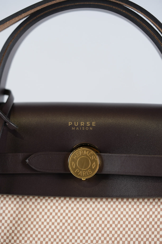 Herbag 31 Zip in Ebene/Ecru/Beige Vache Hunter Criss Viking and Gold Hardware Stamp B (2023) | Purse Maison Luxury Bags Shop