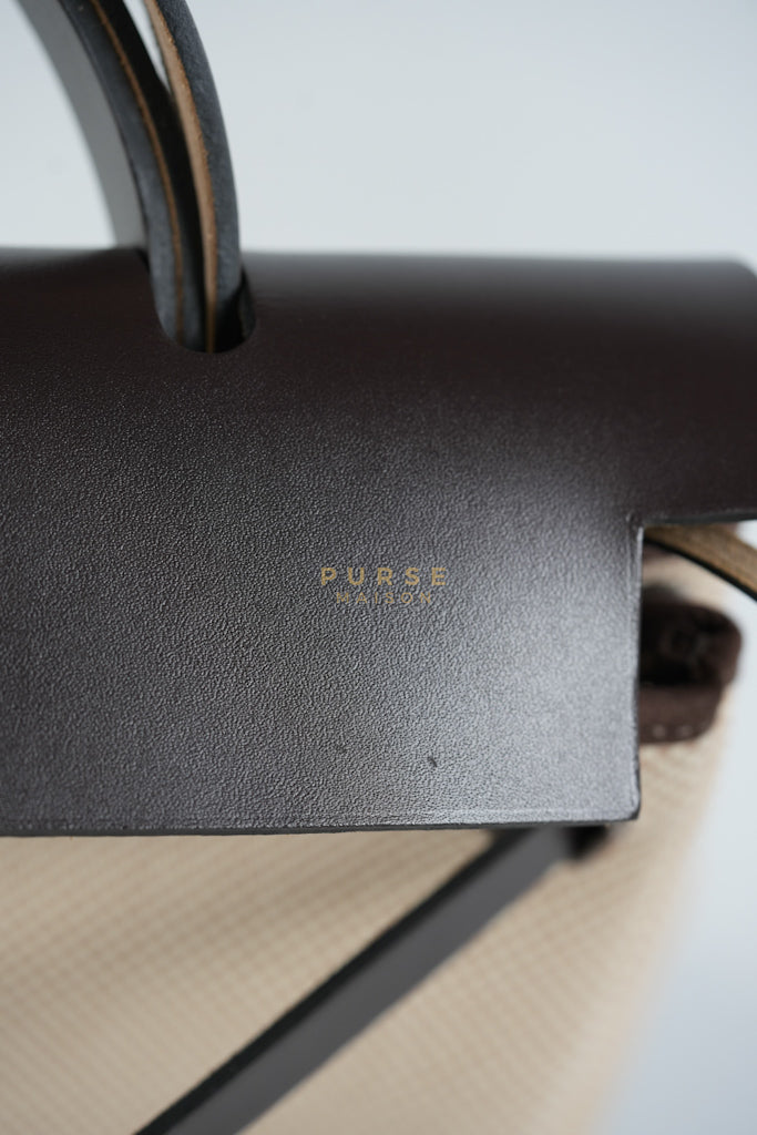 Herbag 31 Zip in Ebene/Ecru/Beige Vache Hunter Criss Viking and Gold Hardware Stamp B (2023) | Purse Maison Luxury Bags Shop