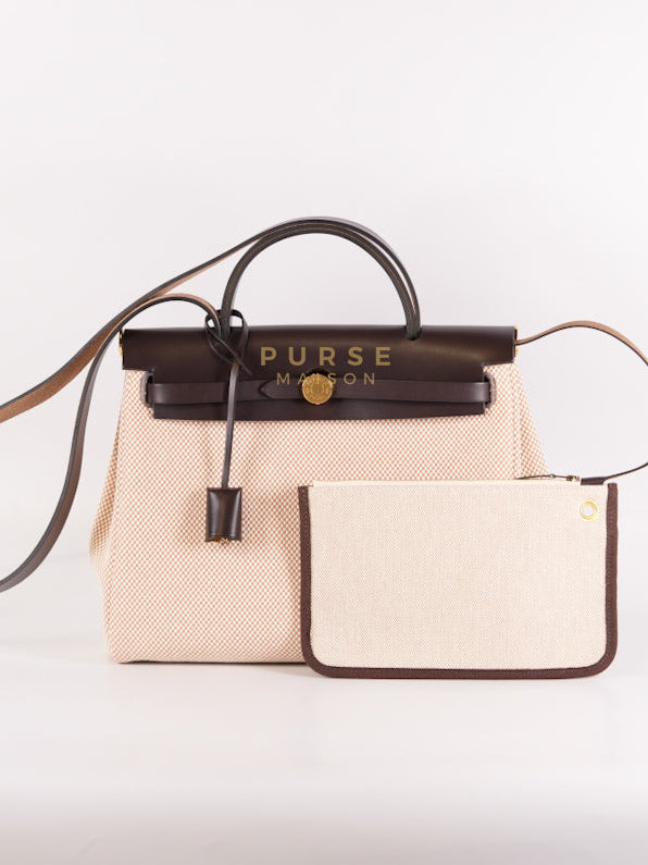 Herbag 31 Zip in Ebene/Ecru/Beige Vache Hunter Criss Viking and Gold Hardware Stamp B (2023) | Purse Maison Luxury Bags Shop