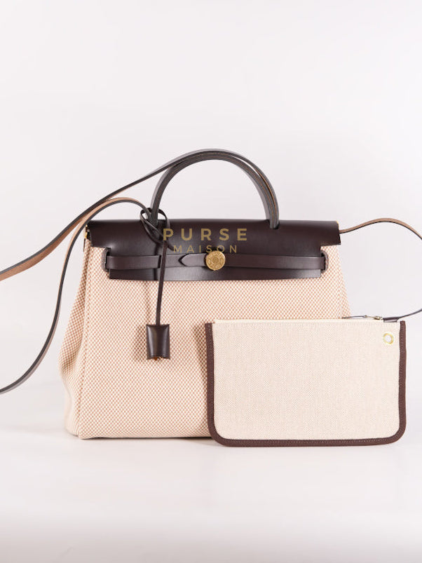 Herbag 31 Zip in Ebene/Ecru/Beige Vache Hunter Criss Viking and Gold Hardware Stamp B (2023) | Purse Maison Luxury Bags Shop