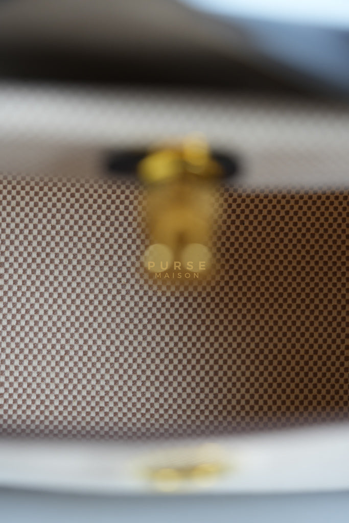 Herbag 31 Zip in Ebene/Ecru/Beige Vache Hunter Criss Viking and Gold Hardware Stamp B (2023) | Purse Maison Luxury Bags Shop