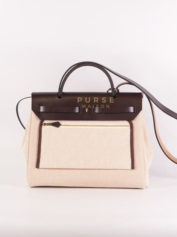 Herbag 31 Zip in Ebene/Ecru/Beige Vache Hunter Criss Viking and Gold Hardware Stamp B (2023) | Purse Maison Luxury Bags Shop